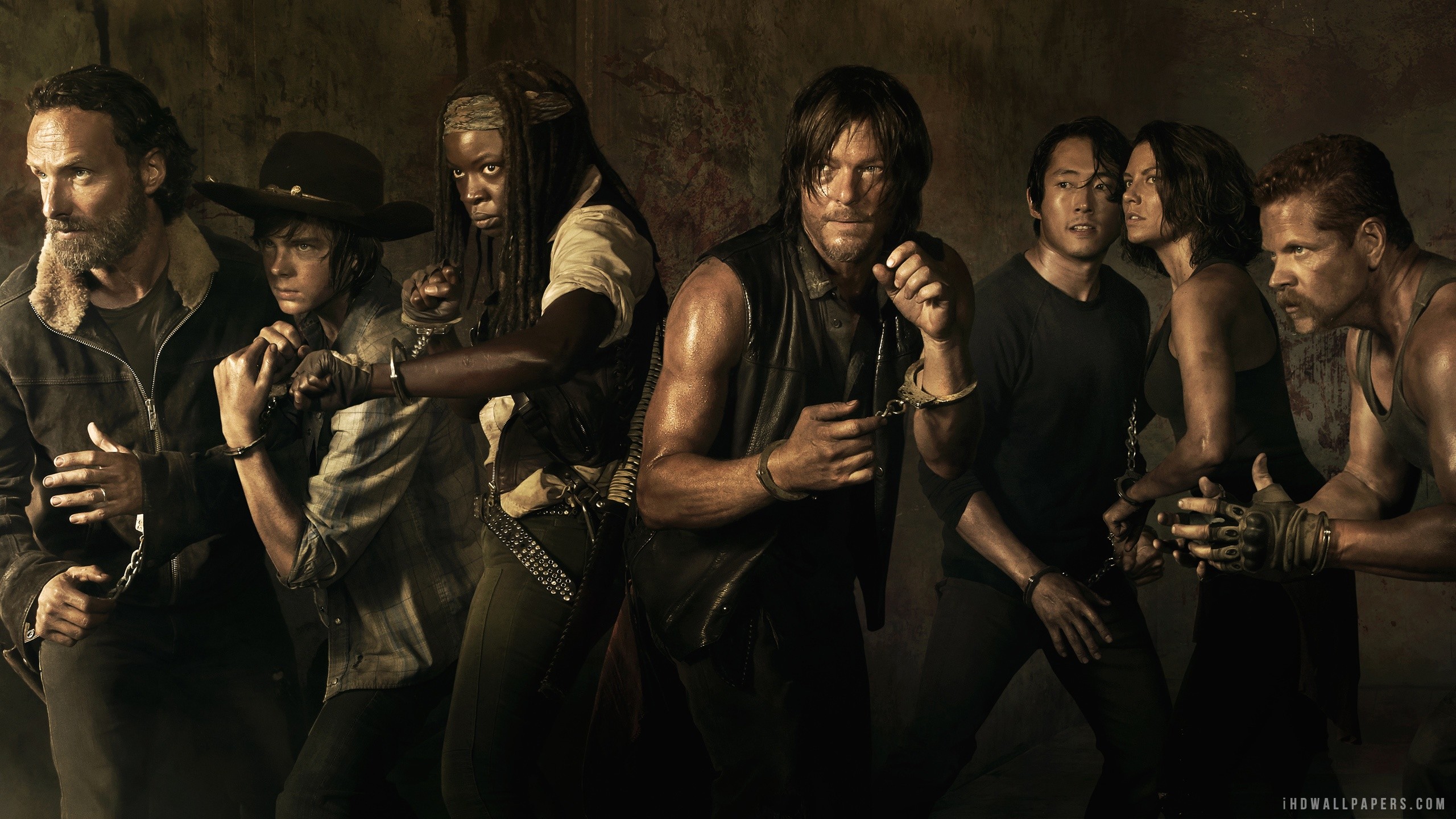 Daryl Dixon, Rick Grimes, Michonne, Glenn Rhee, The Walking Dead, Cast, sfondo 16:9 2K