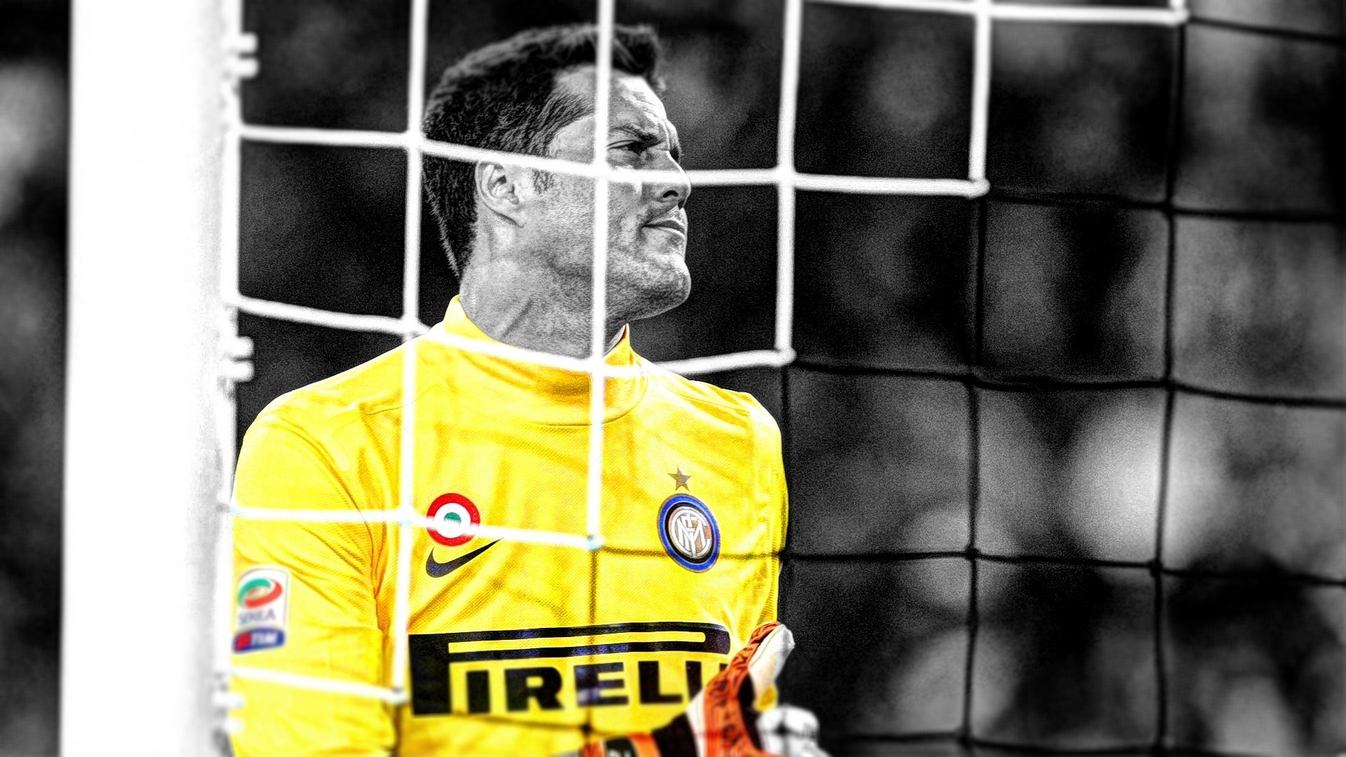 Júlio César, Inter, Portiere, Bianco e nero selettivo, Full HD, sfondo per portatile