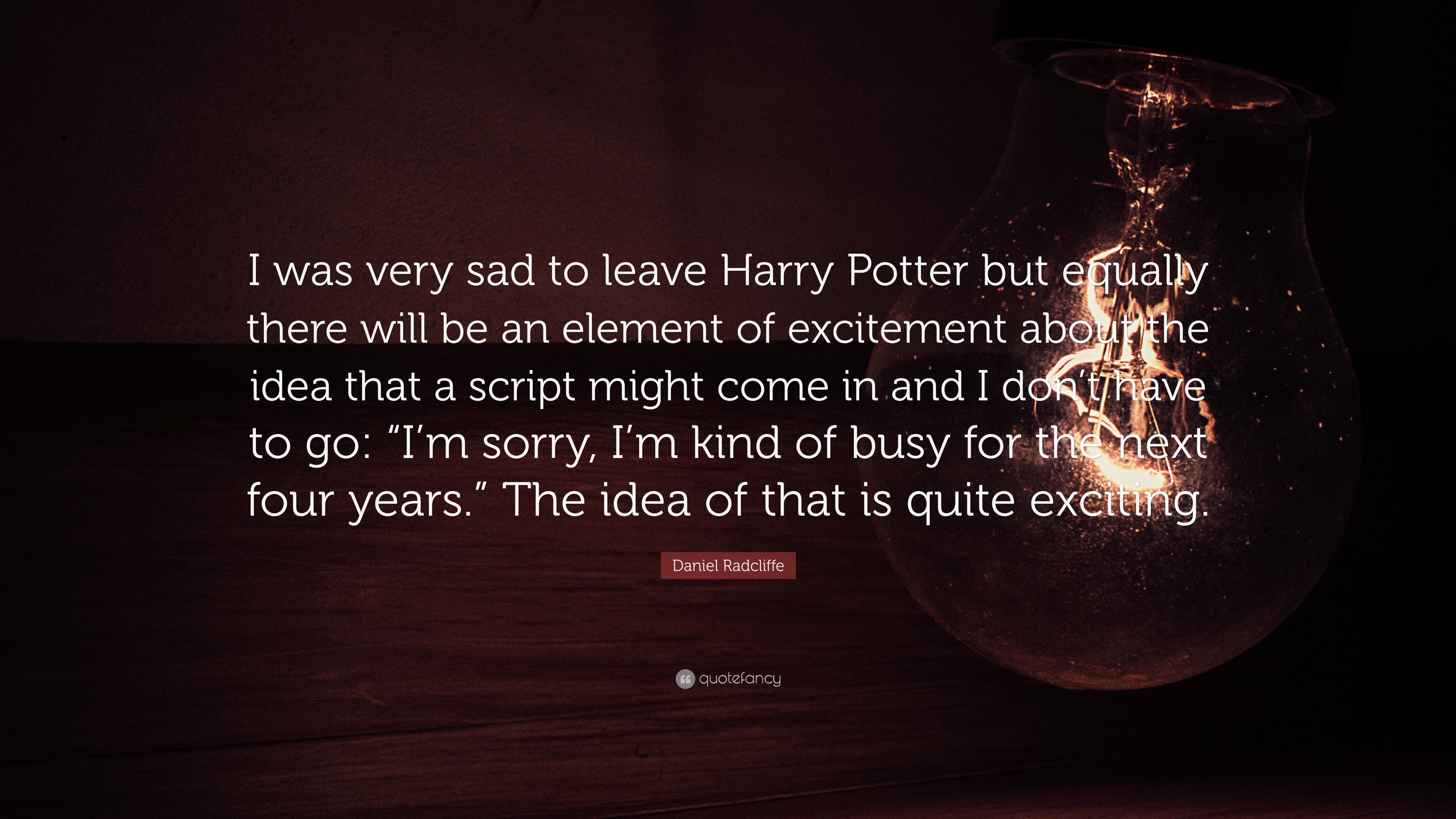 Daniel Radcliffe, Citazione, Harry Potter, Lampadina, 3840x2160, sfondo per PC