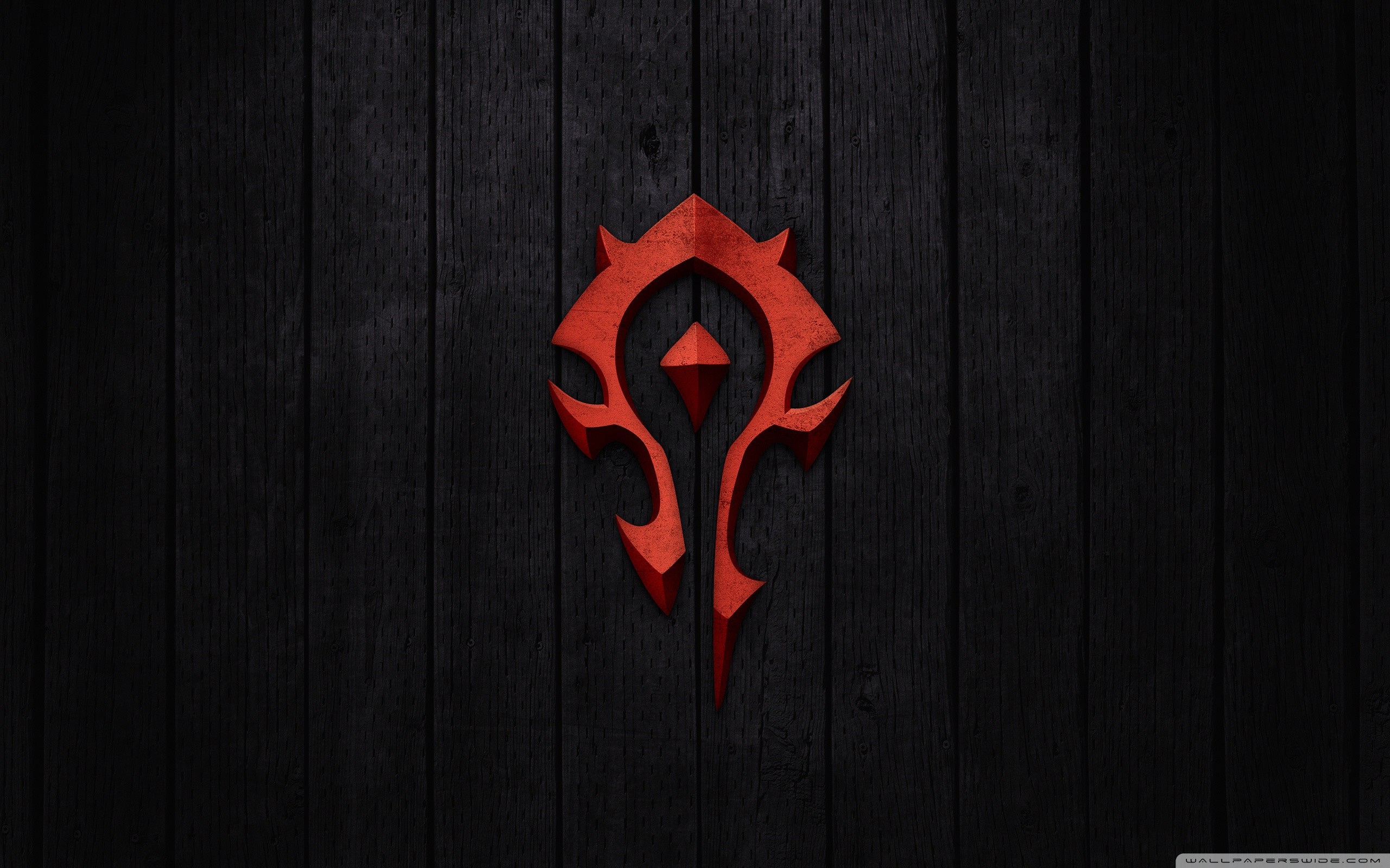 Orda, World of Warcraft, Simbolo dell'Orda, Legno, Rosso, 2560x1600, immagine di sfondo