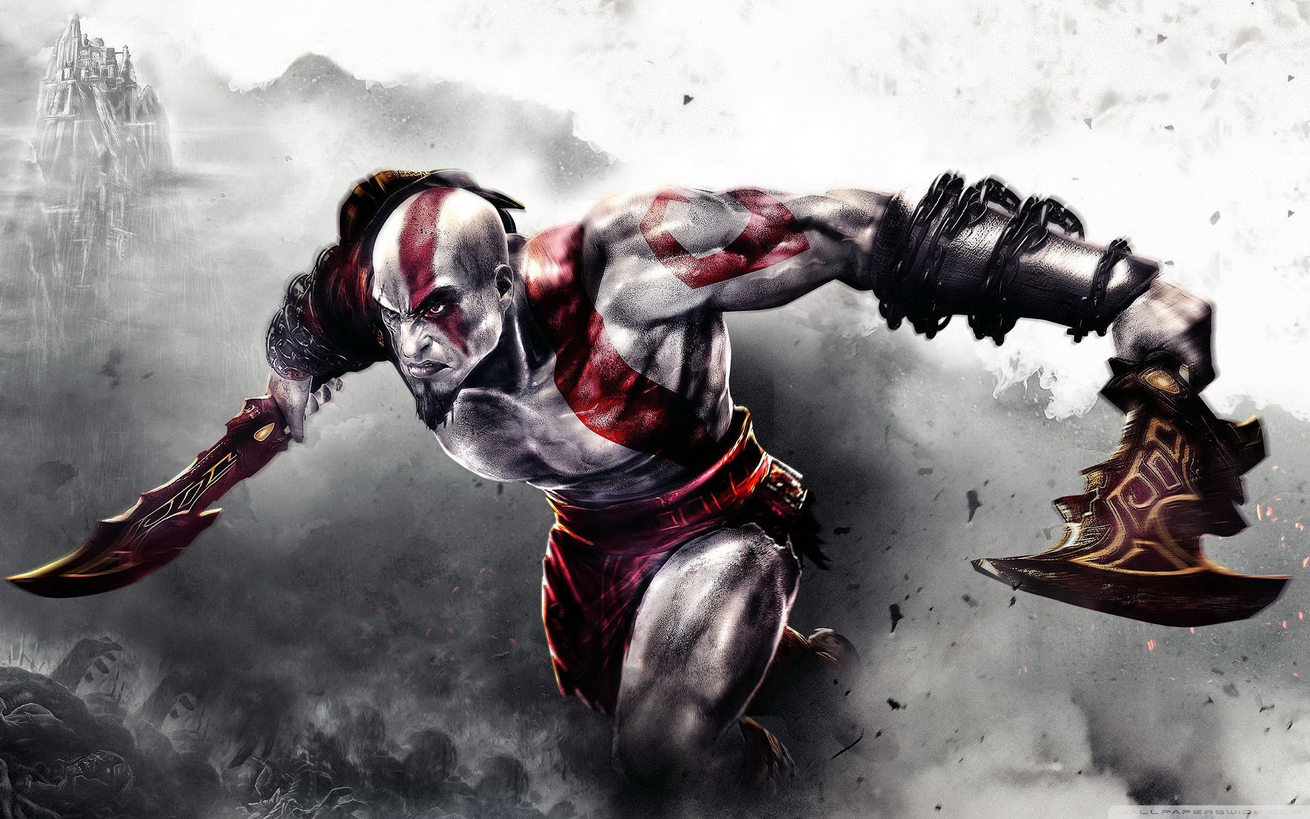 Kratos, God of War III, Lame del Caos, Nebbia, 2K, sfondo desktop