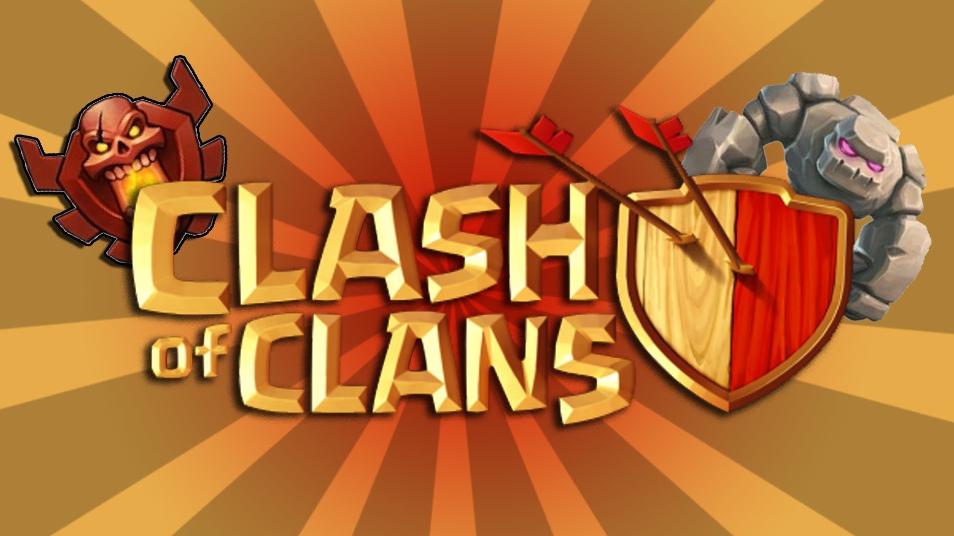Clash of Clans, Logo, Golem, Arancione, Full HD, sfondo Windows 11