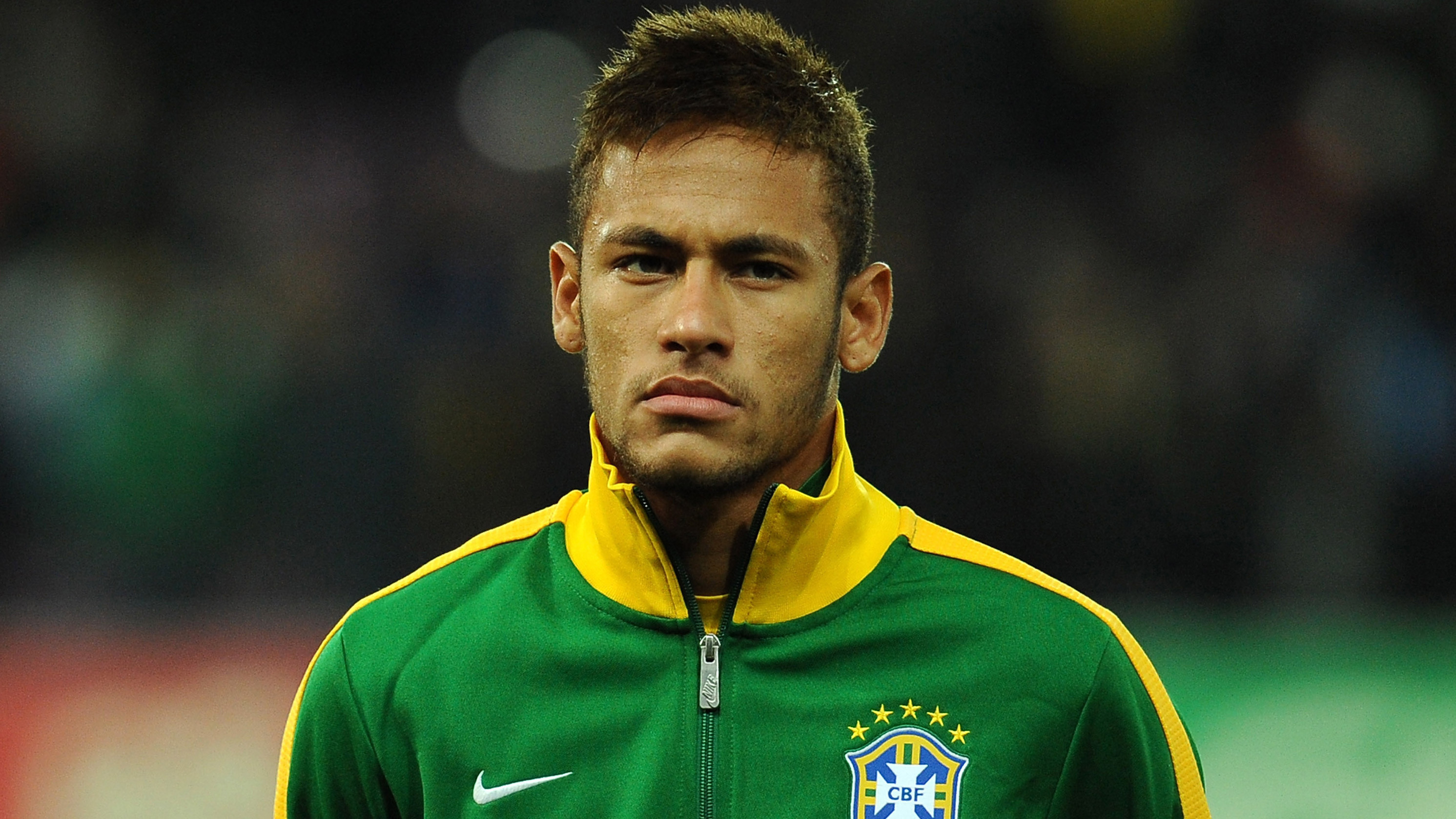 Neymar, Nazionale brasiliana, Ritratto, Tuta verde, 16:9 2K, sfondo widescreen