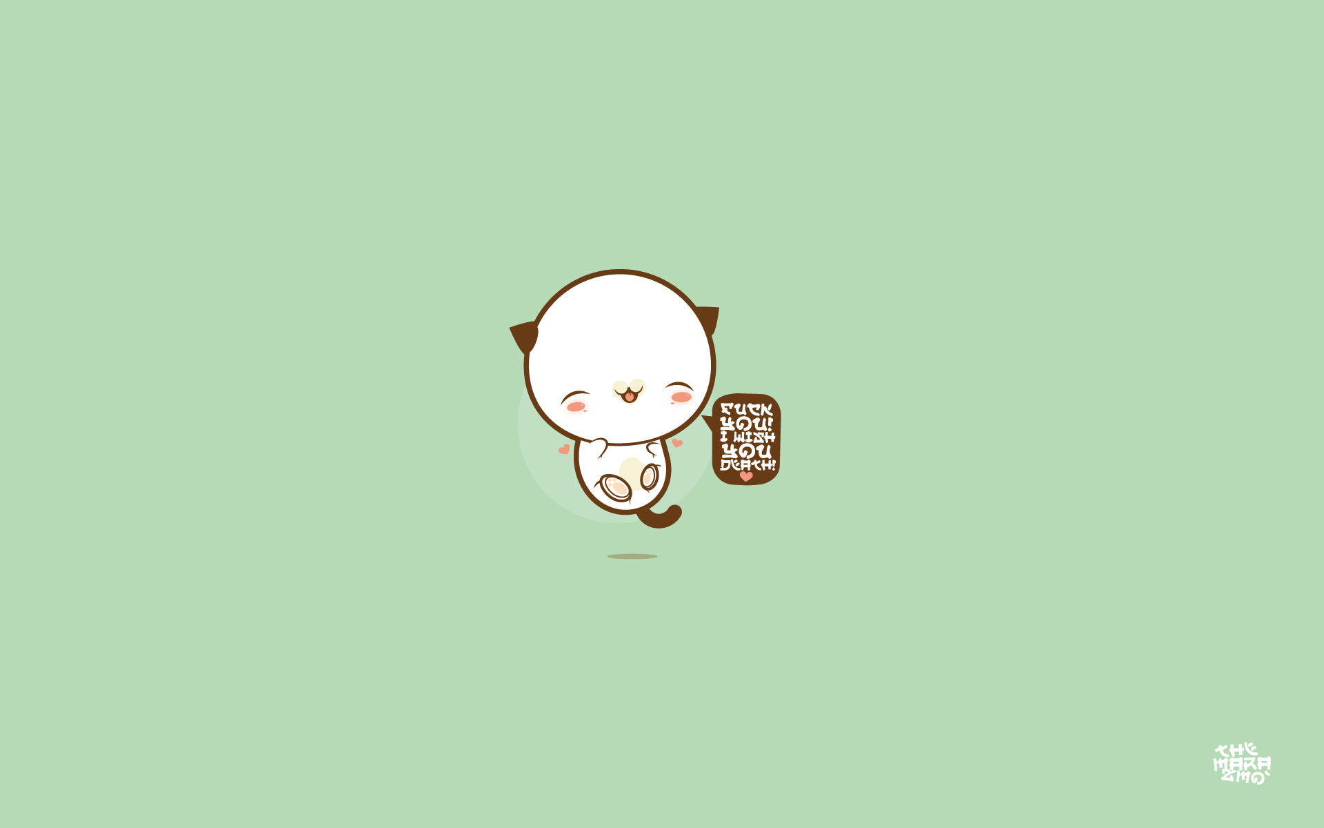 Gatto, Kawaii, Minimalista, Verde, 1920x1200, immagine di sfondo