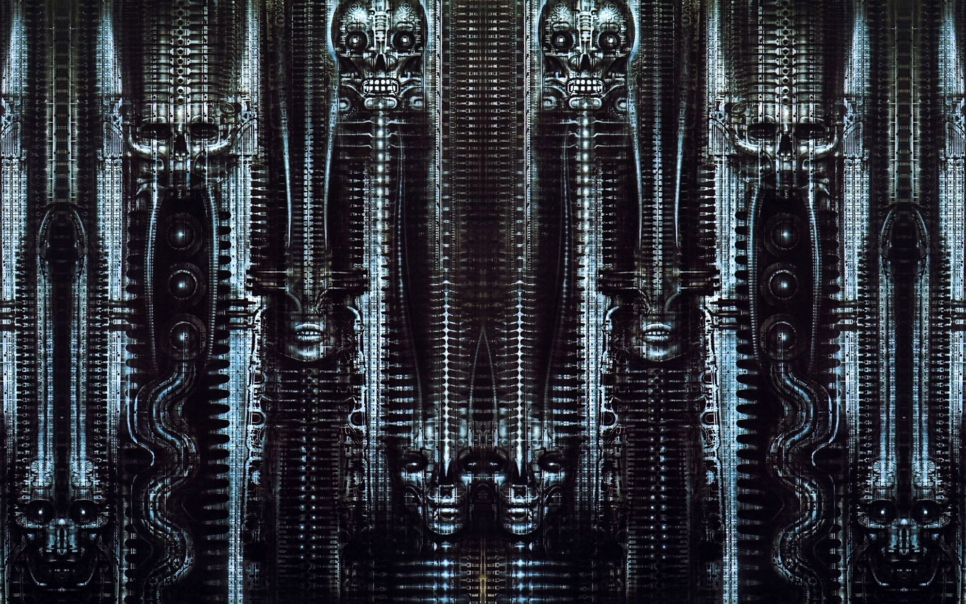 H. R. Giger, Biomeccanico, Teschi, Arte surreale, 1920x1200, immagine di sfondo