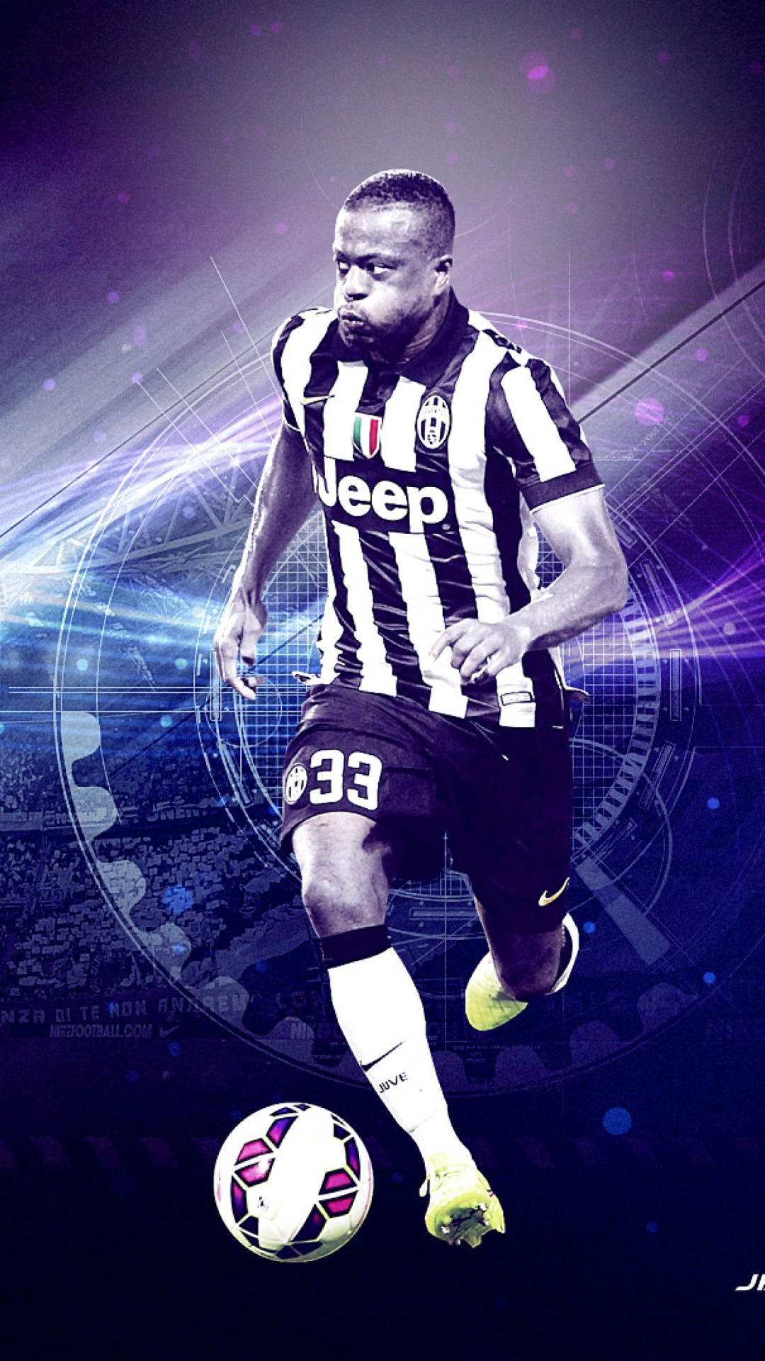 Patrice Evra, Juventus, Calciatore, Viola, Full HD, sfondo verticale per cellulare