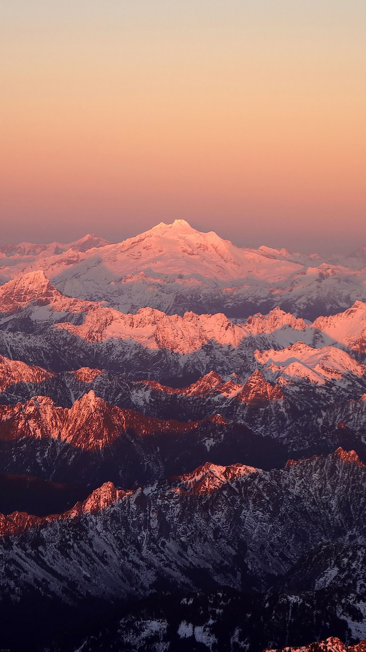 Montagne, Alba, Vette innevate, wallpaper iPhone 6