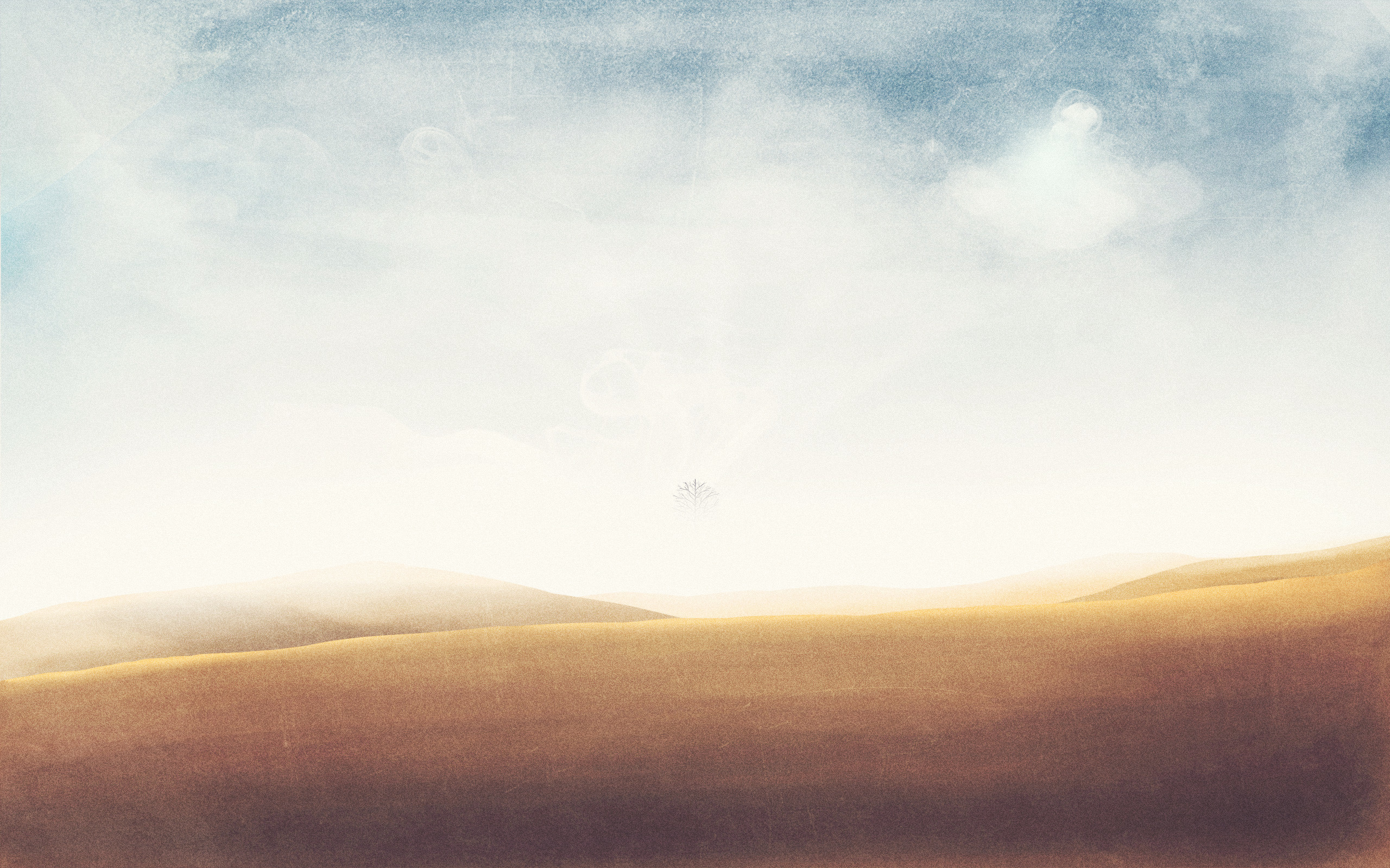 Minimalismo, Dune, Cielo, Toni pastello, 2K, sfondo desktop