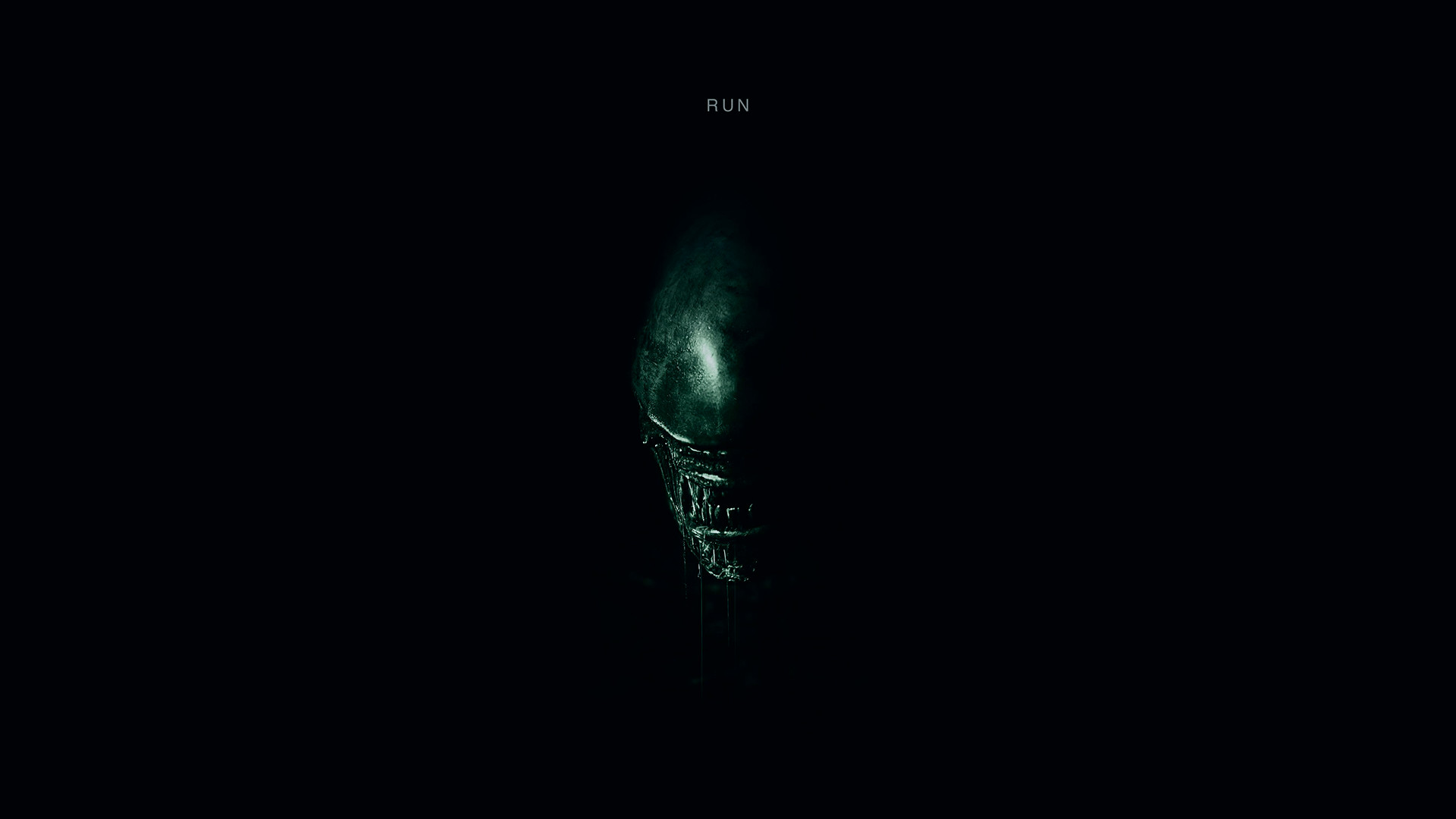 Xenomorfo, Alien: Covenant, Run, Minimalista, Buio, 16:9 Full HD, sfondo widescreen