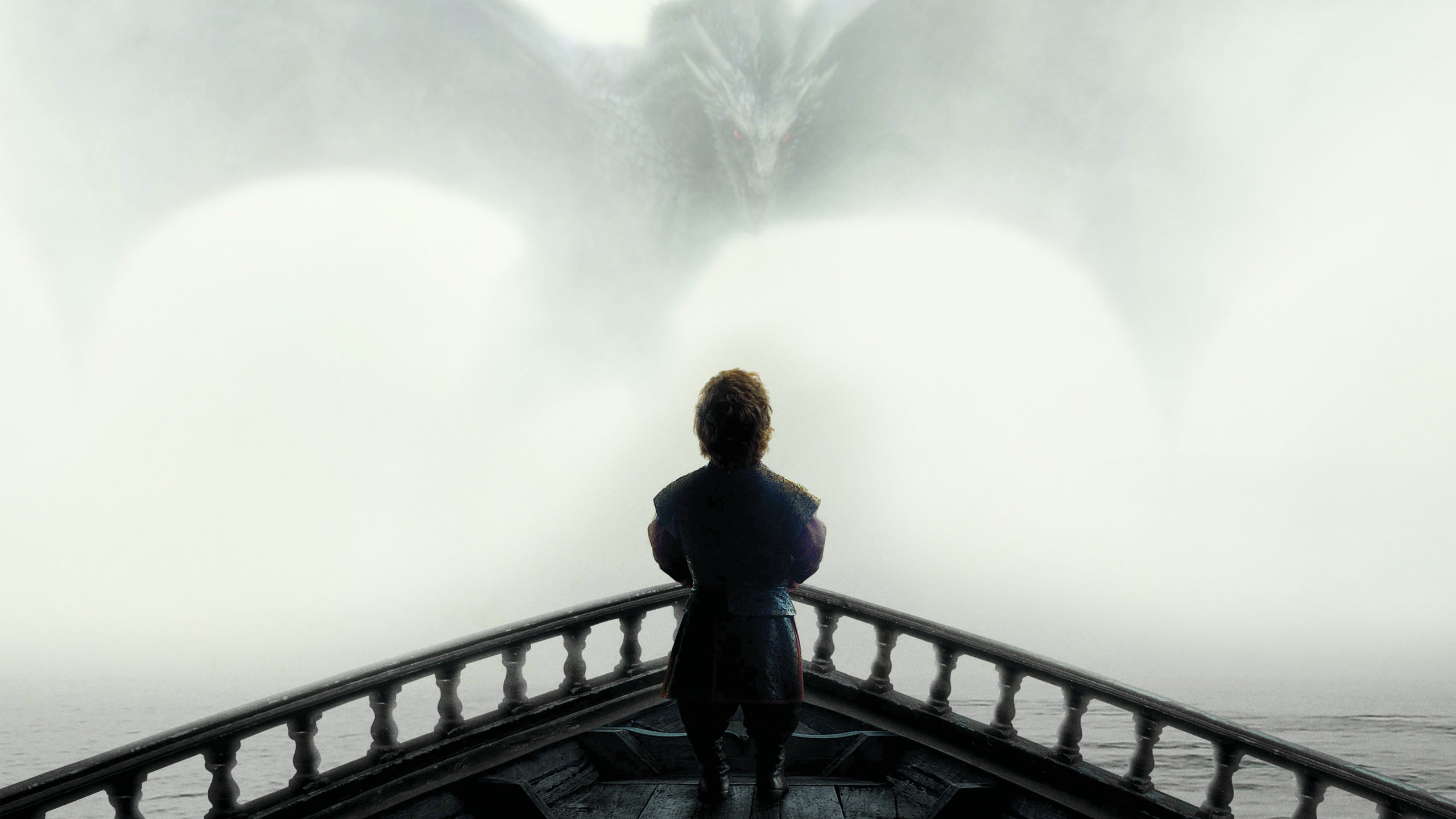 Il Trono di Spade, Tyrion Lannister, Drago, Locandina stagione 5, Nebbia, sfondo 2560x1440 per PC