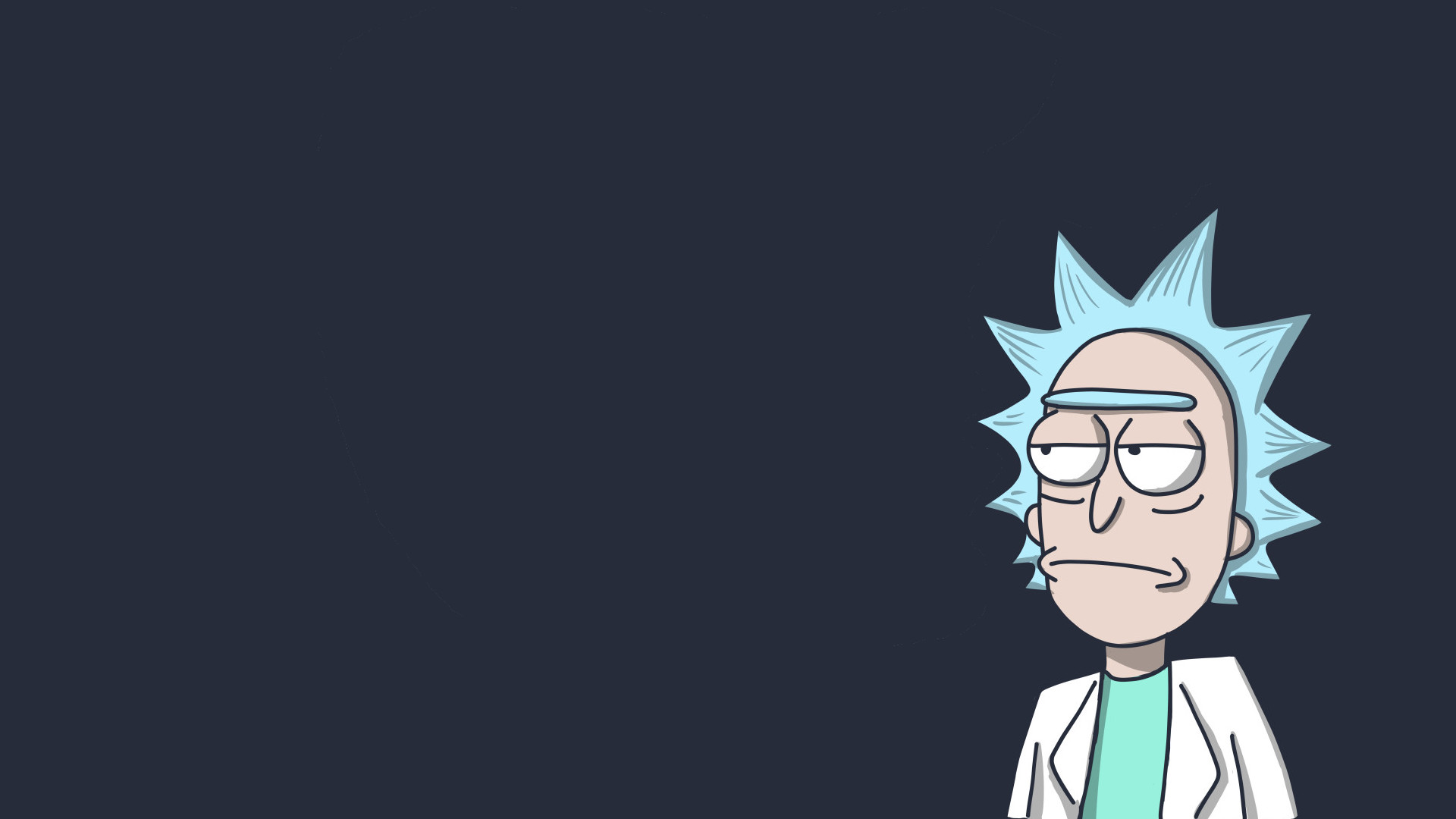 Rick Sanchez, Minimalismo, Sfondo grigio scuro, Full HD, wallpaper desktop