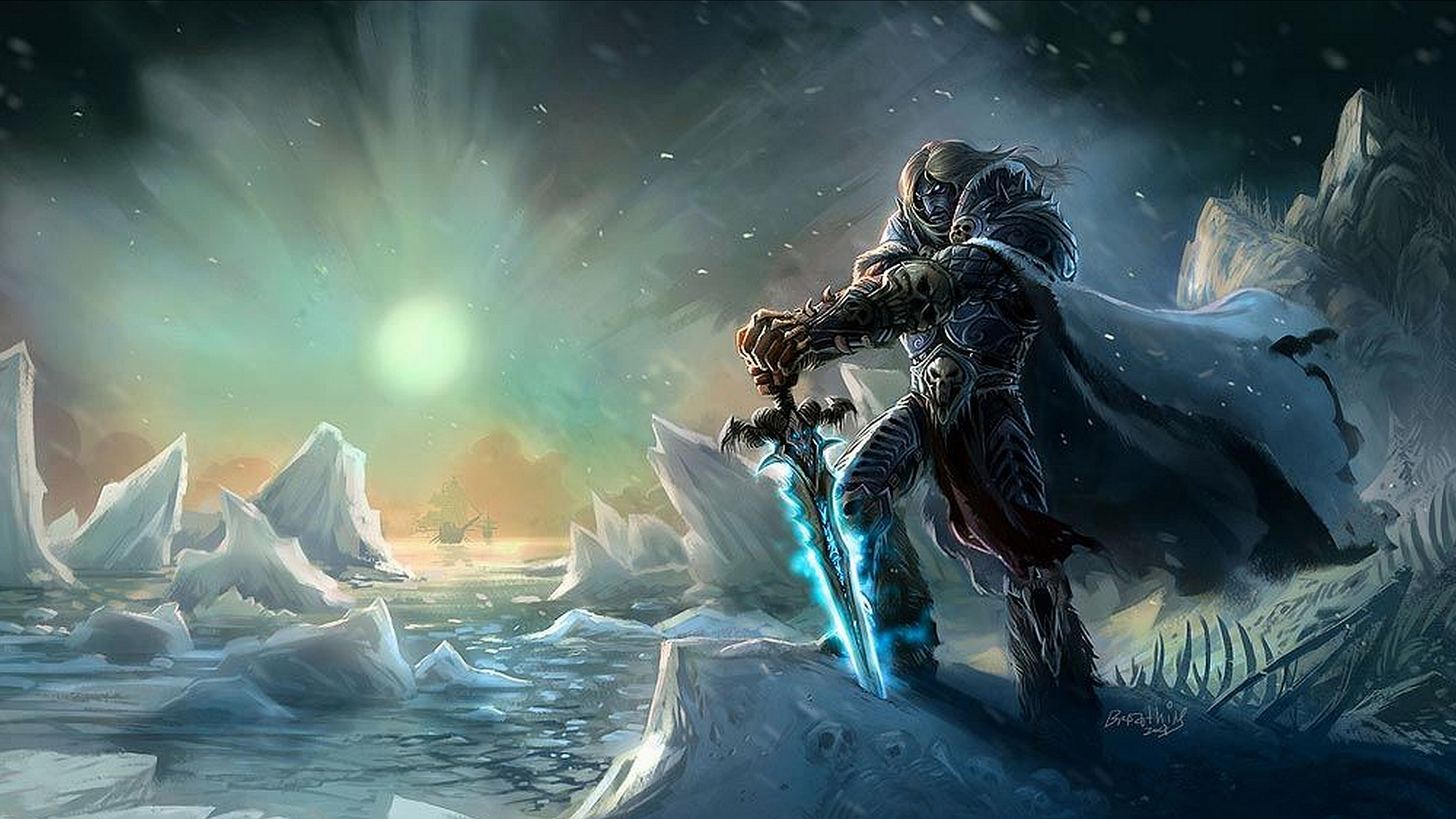 Re dei Lich, Arthas Menethil, World of Warcraft, Ghiaccio, 4K, sfondo per PC