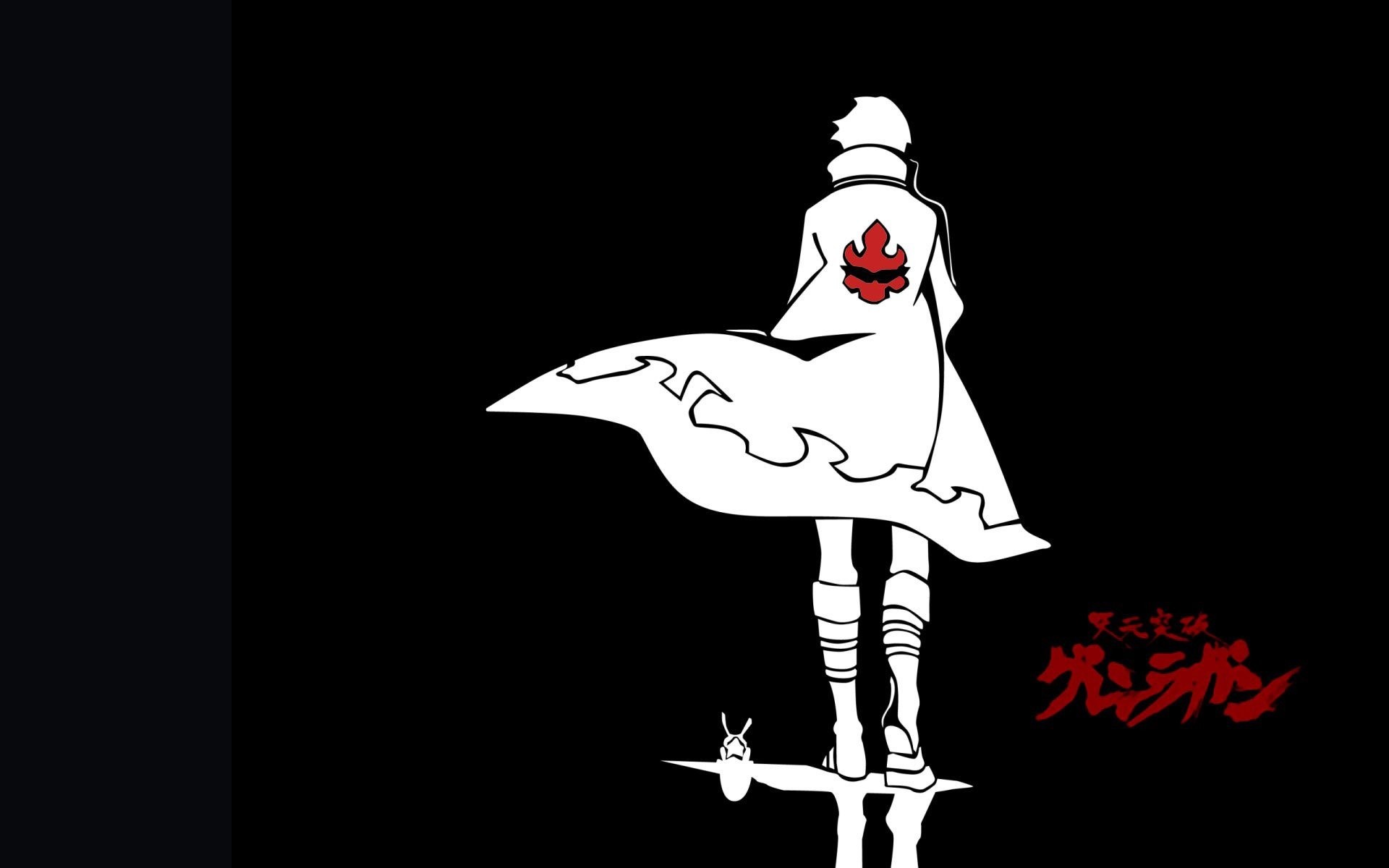 Simon, Gurren Lagann, Mantello, Sfondo nero, Full HD, wallpaper per computer