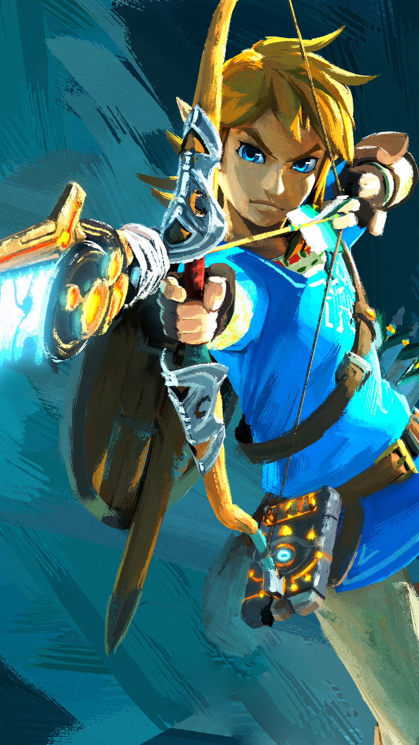 Link, The Legend of Zelda: Breath of the Wild, Arco, Arciere, QHD+, sfondo per smartphone