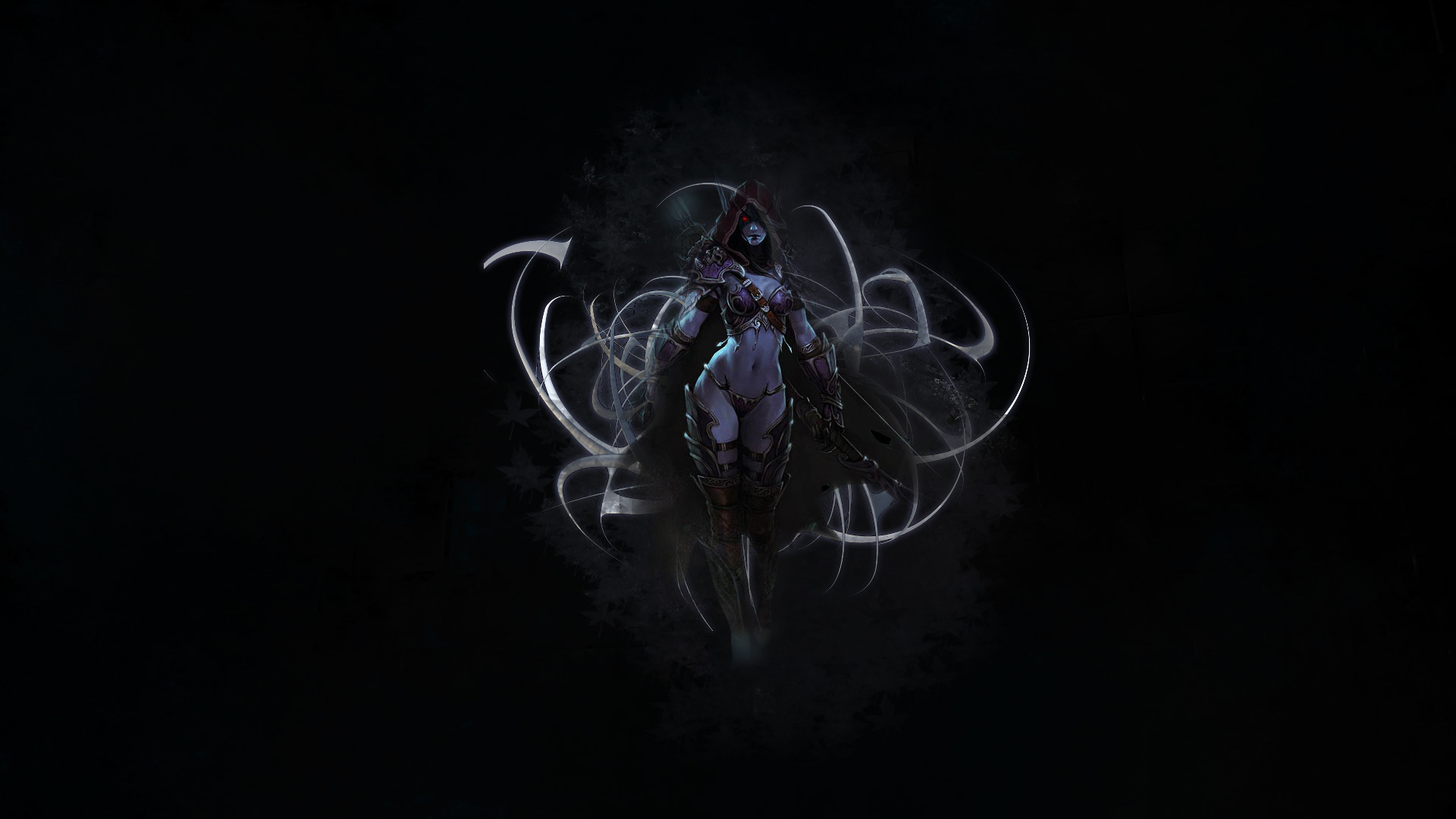 Sylvanas Ventolesto, World of Warcraft, Minimalista, Sfondo nero, wallpaper desktop Full HD