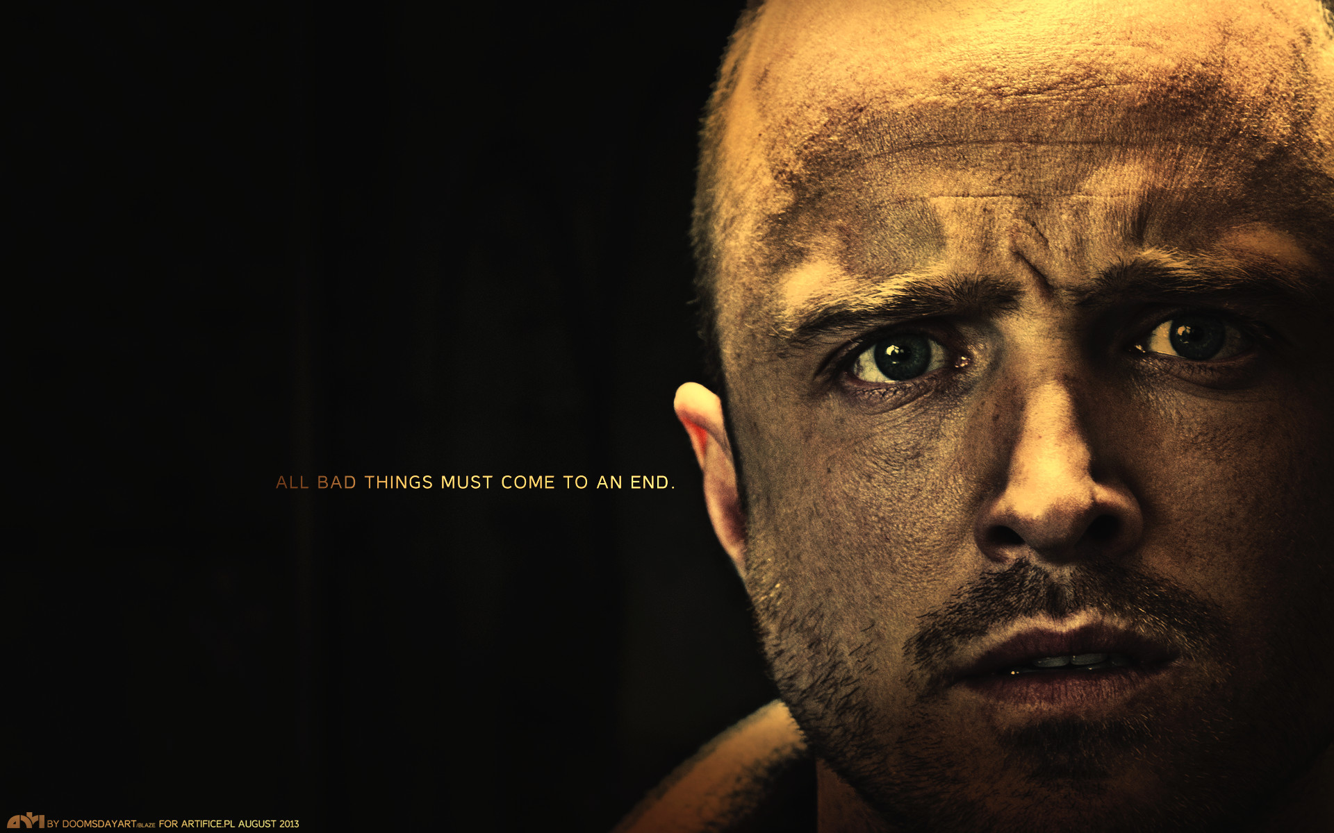 Jesse Pinkman, Aaron Paul, Breaking Bad, Primo piano, Sfondo nero, wallpaper 1920x1200