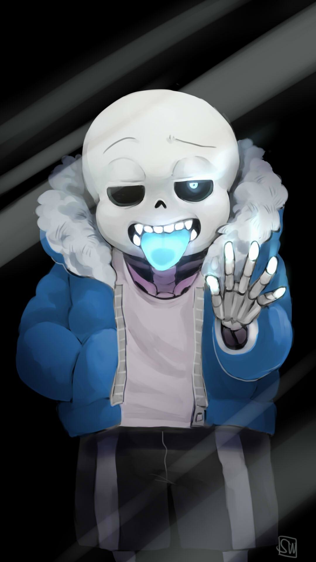 Sans, Undertale, Occhio blu, Ritratto, Full HD, schermata di blocco del cellulare