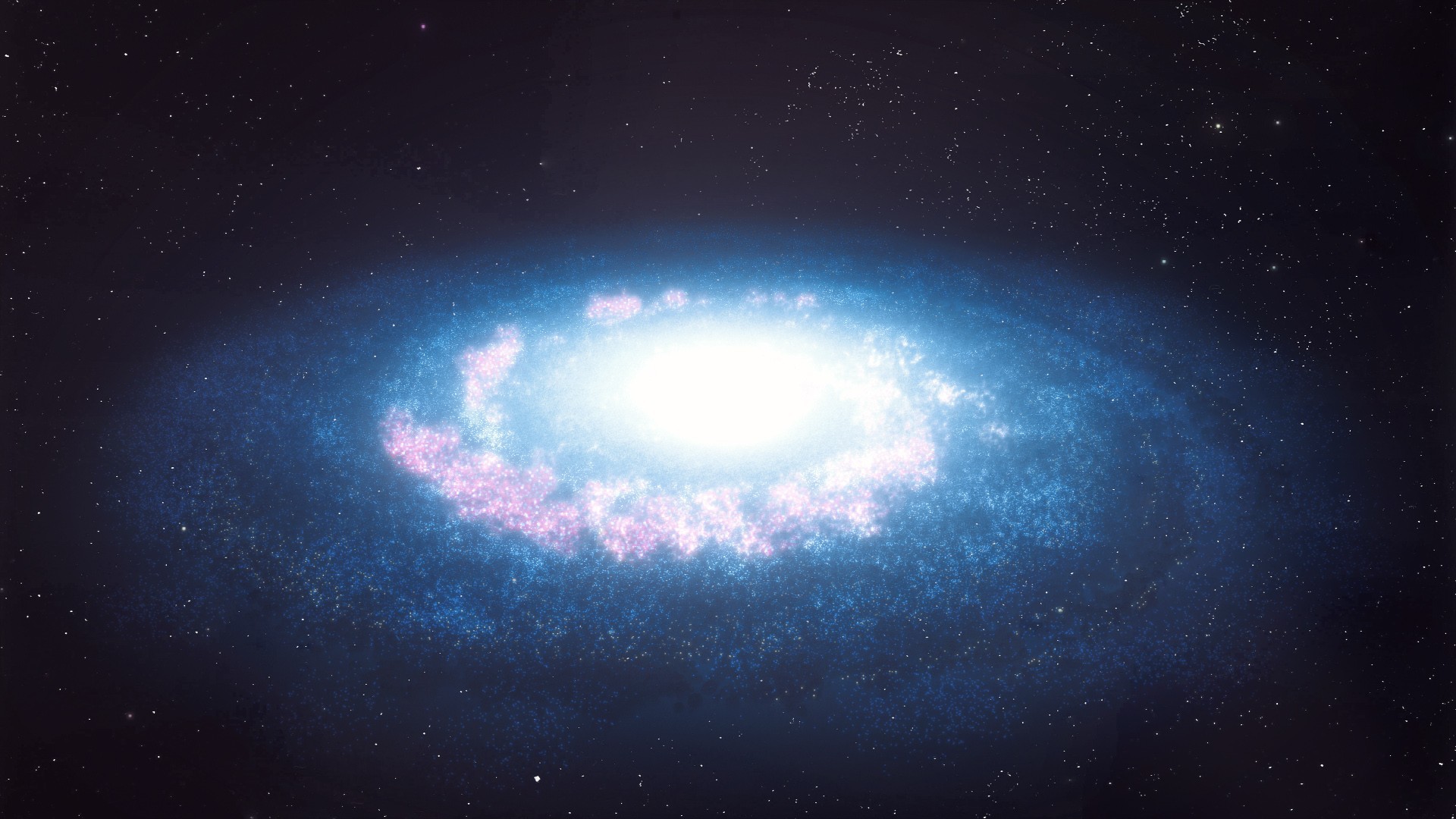 Galassia, Anello, Blu, Full HD, sfondo per PC e portatile