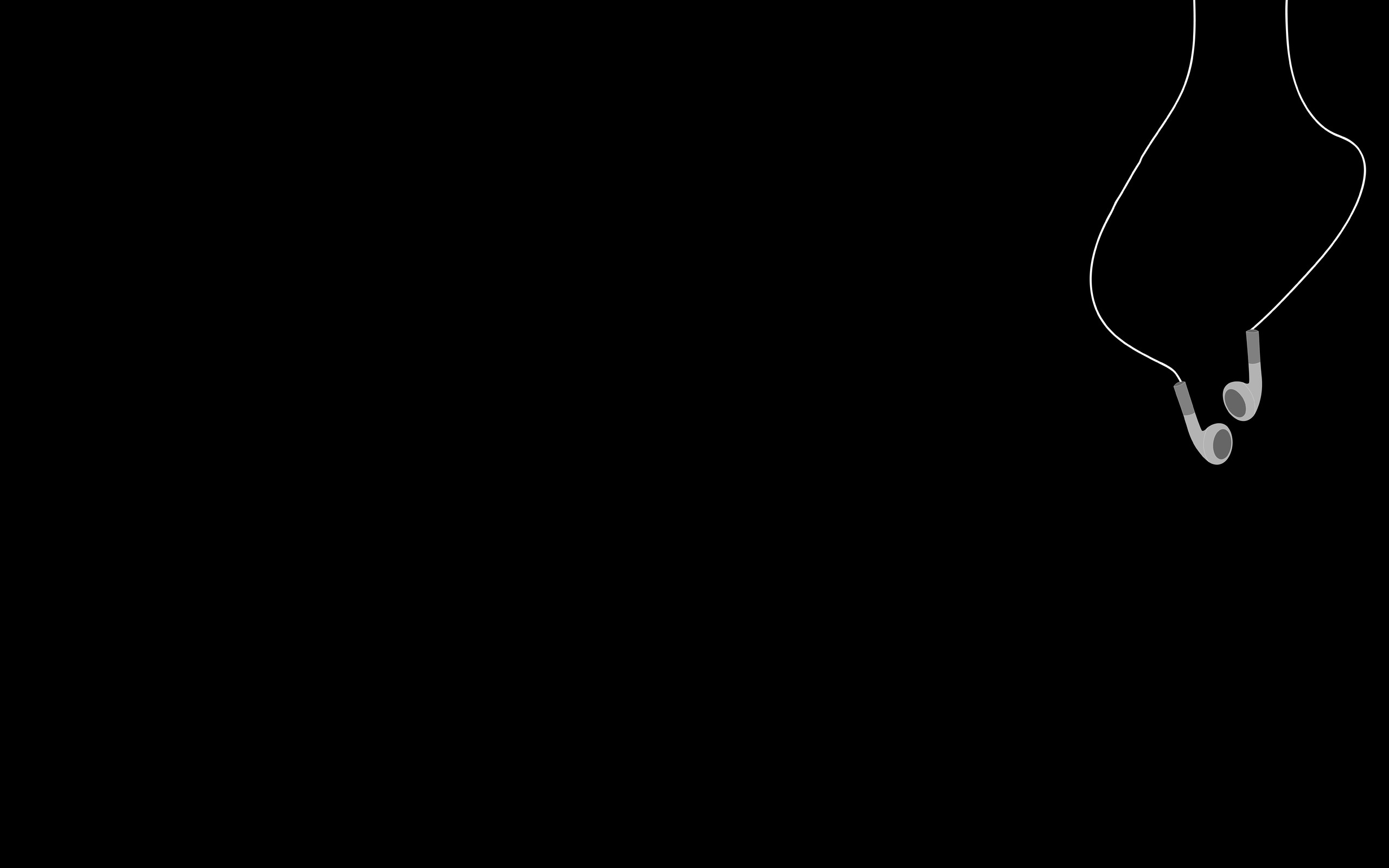 Auricolari, Sfondo nero, Minimalista, 2K, wallpaper desktop