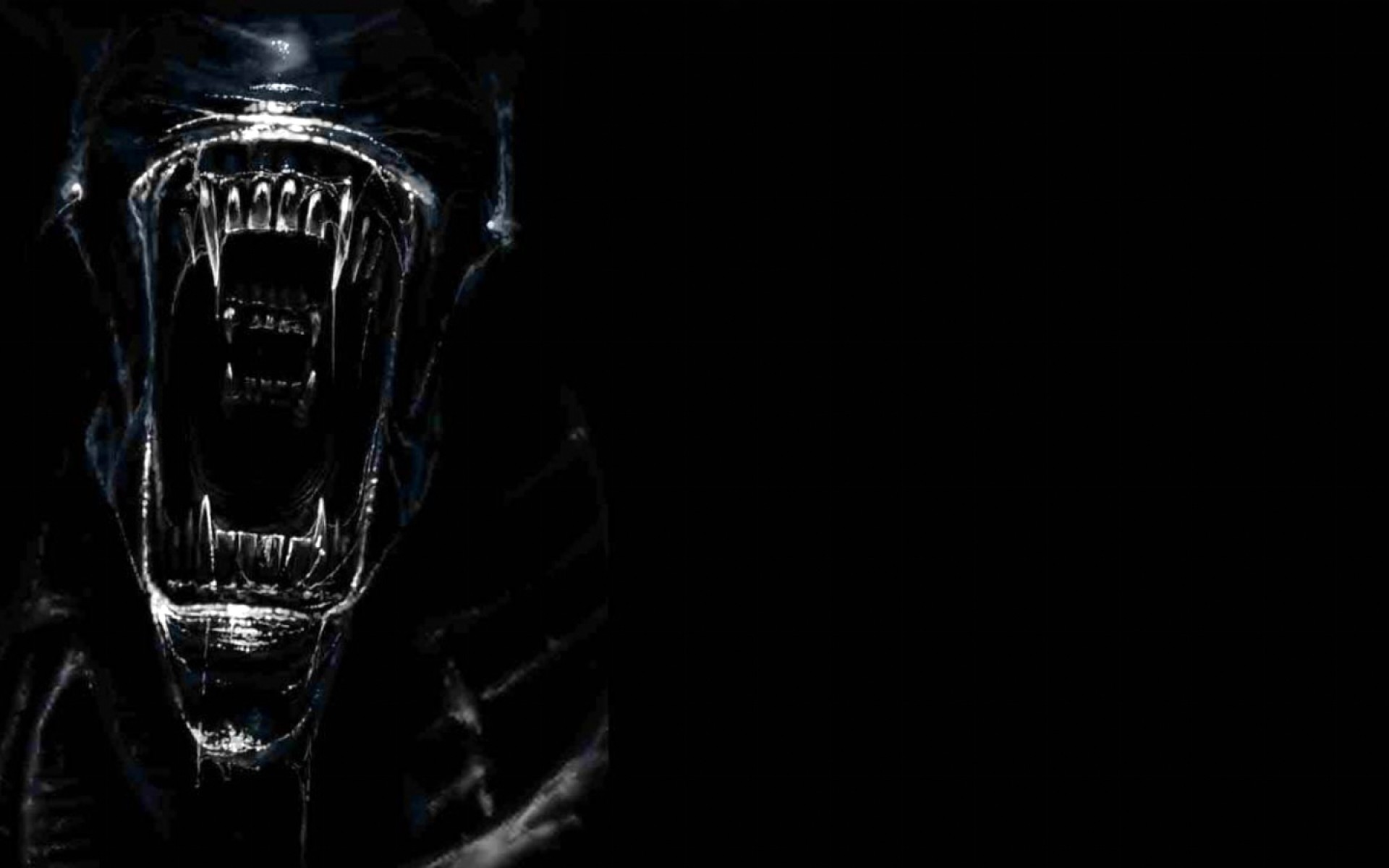 Xenomorfo, Alien, Fauci, Sfondo nero, Full HD, wallpaper desktop