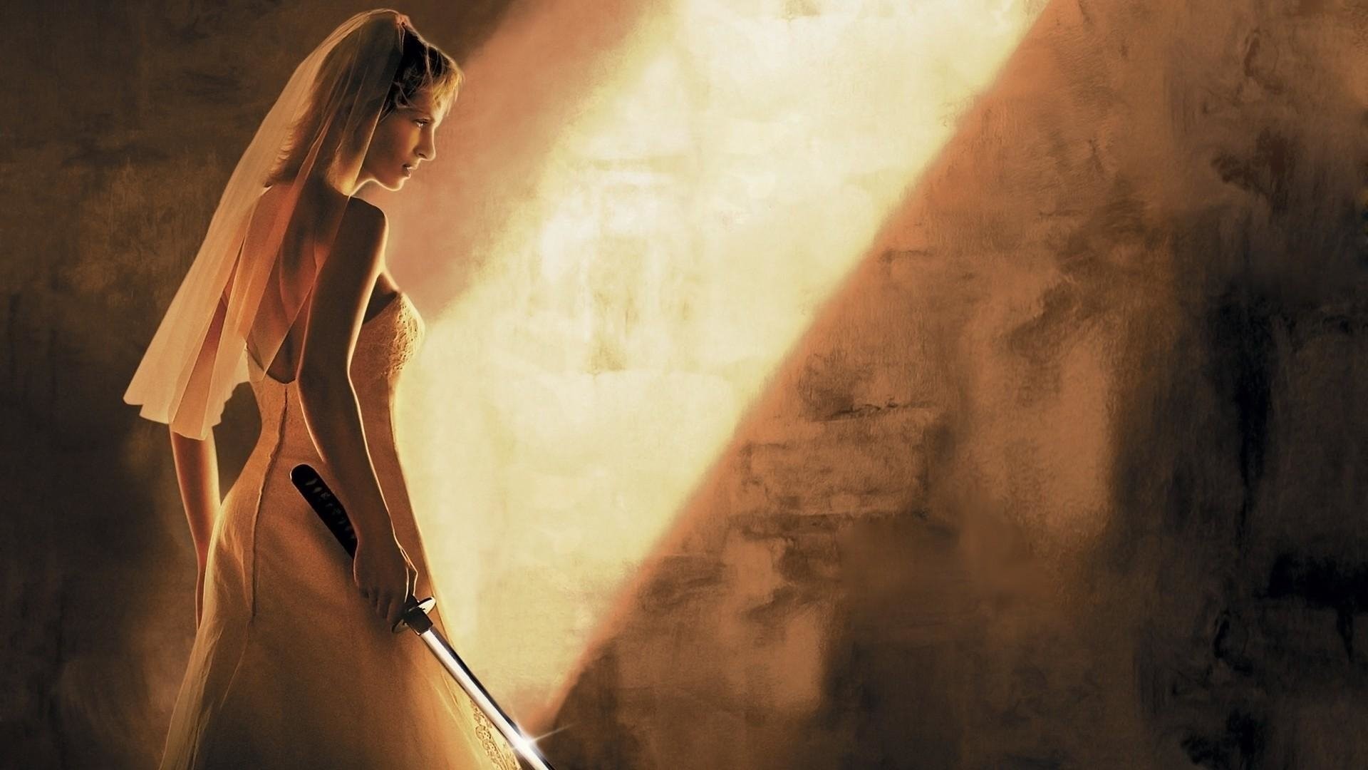 Kill Bill: Volume 2, La Sposa, Uma Thurman, Abito da sposa, Katana, sfondo desktop 1080p