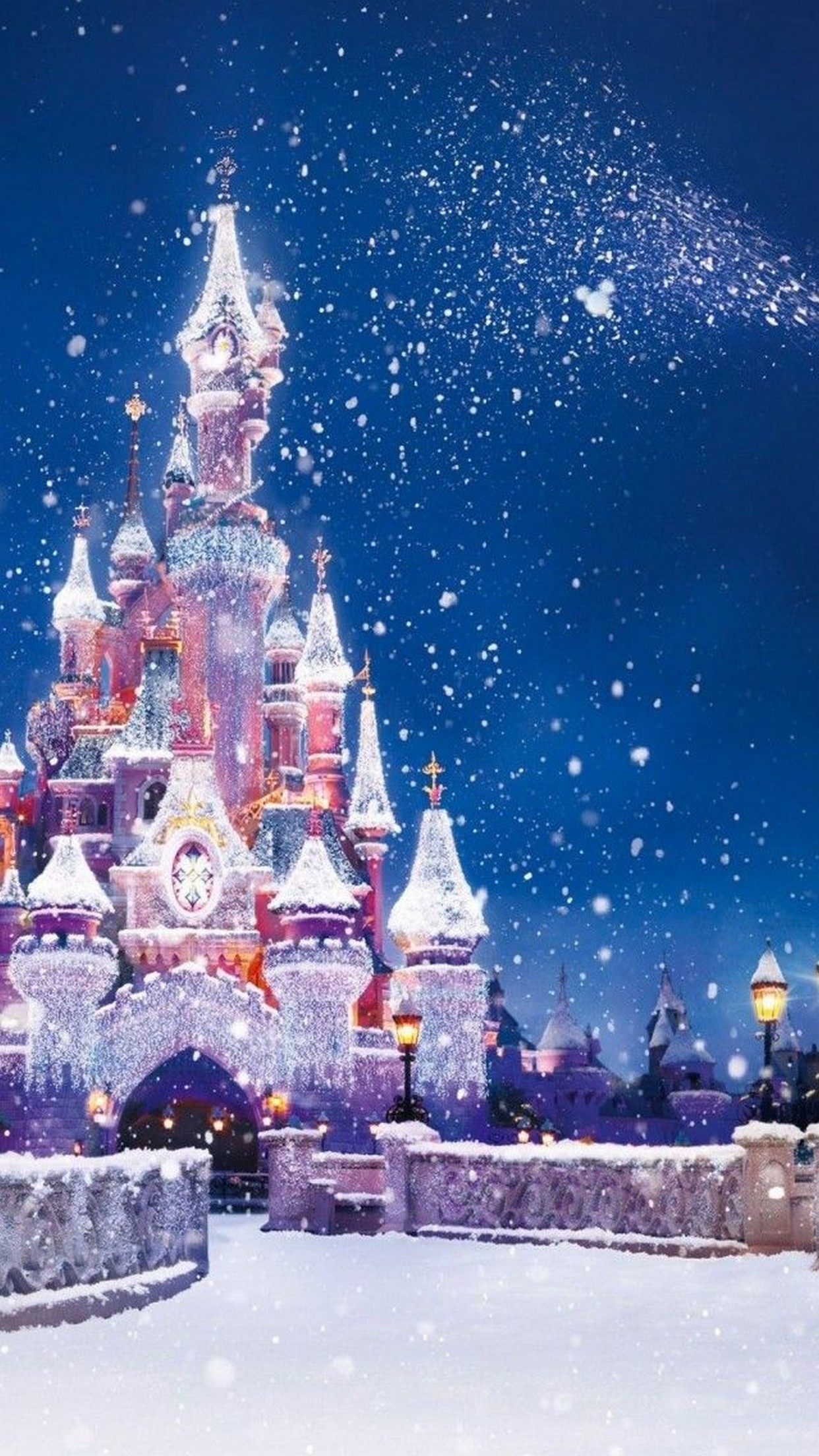 Castello della Bella Addormentata, Disneyland Paris, Neve, Natale, schermata di blocco iPhone 5S