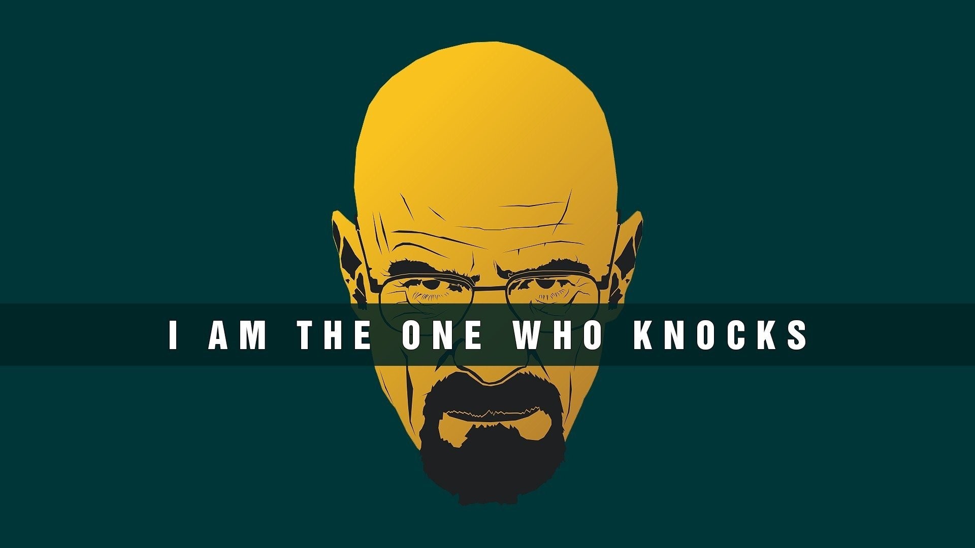 Heisenberg, Walter White, I Am the One Who Knocks, Breaking Bad, Minimalismo, Sfondo verde, wallpaper Full HD
