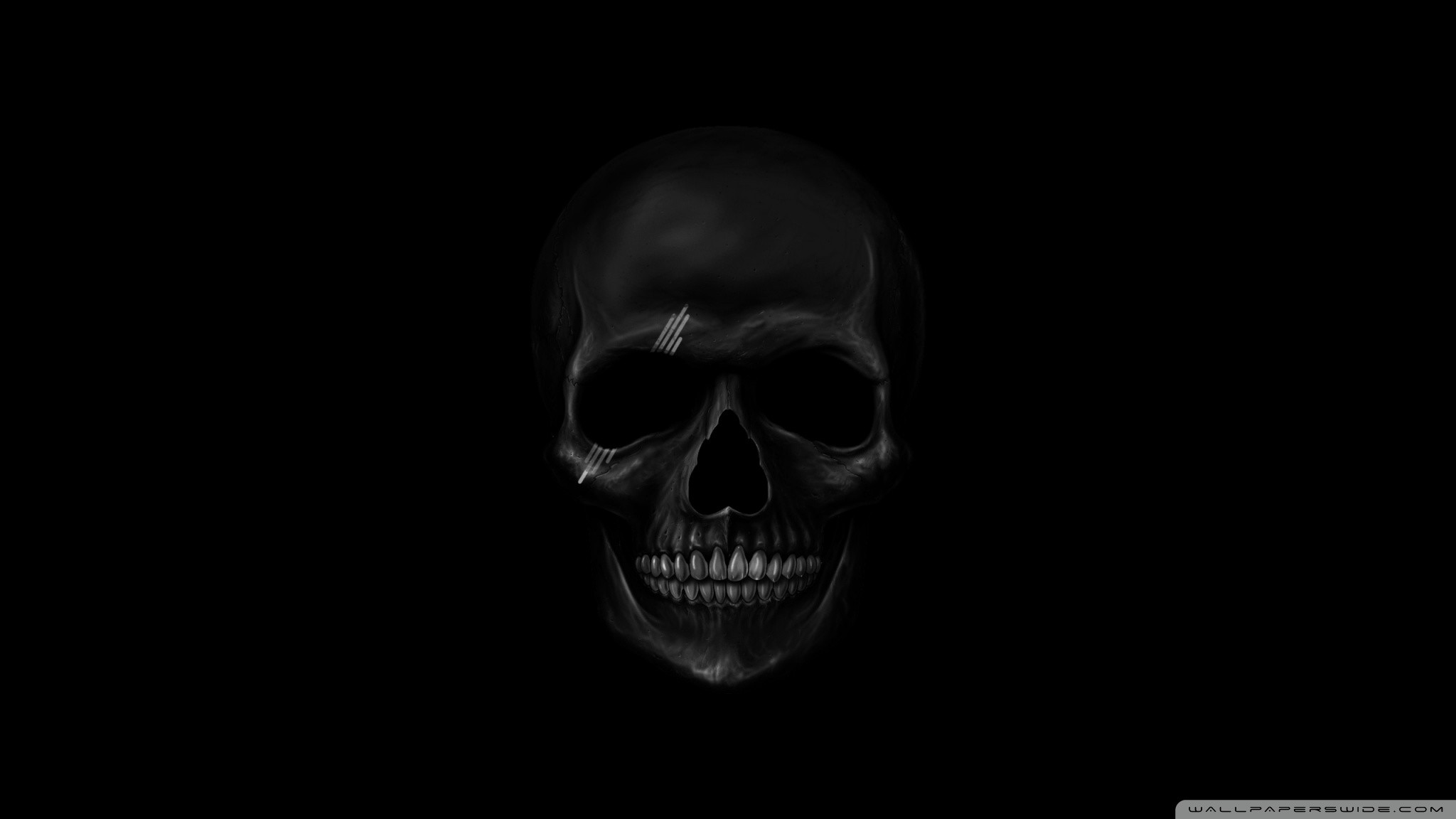 Teschio, Sfondo nero, Minimalismo, Full HD, wallpaper per computer