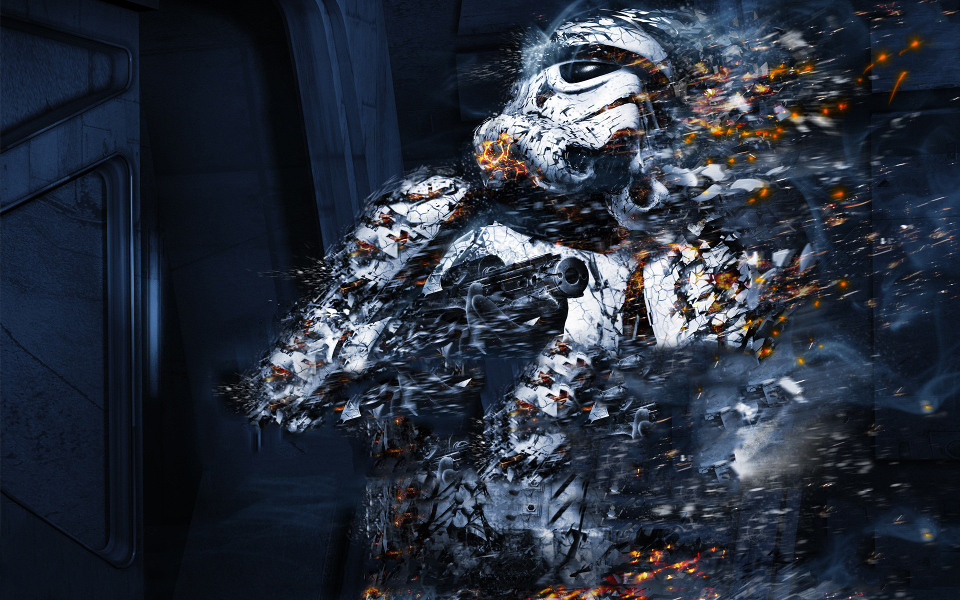 Stormtrooper, Star Wars, Dissolvenza, Arte digitale, 1920x1200, sfondo per PC