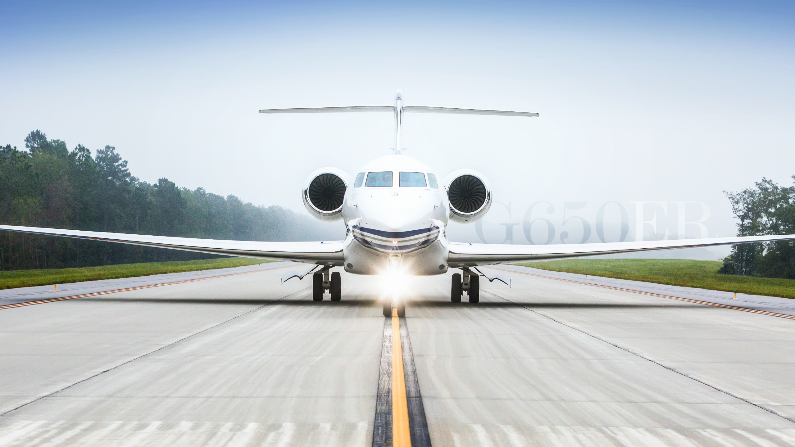 Gulfstream G650ER, Gulfstream, Business jet, Pista, 2K 1440p, sfondo desktop