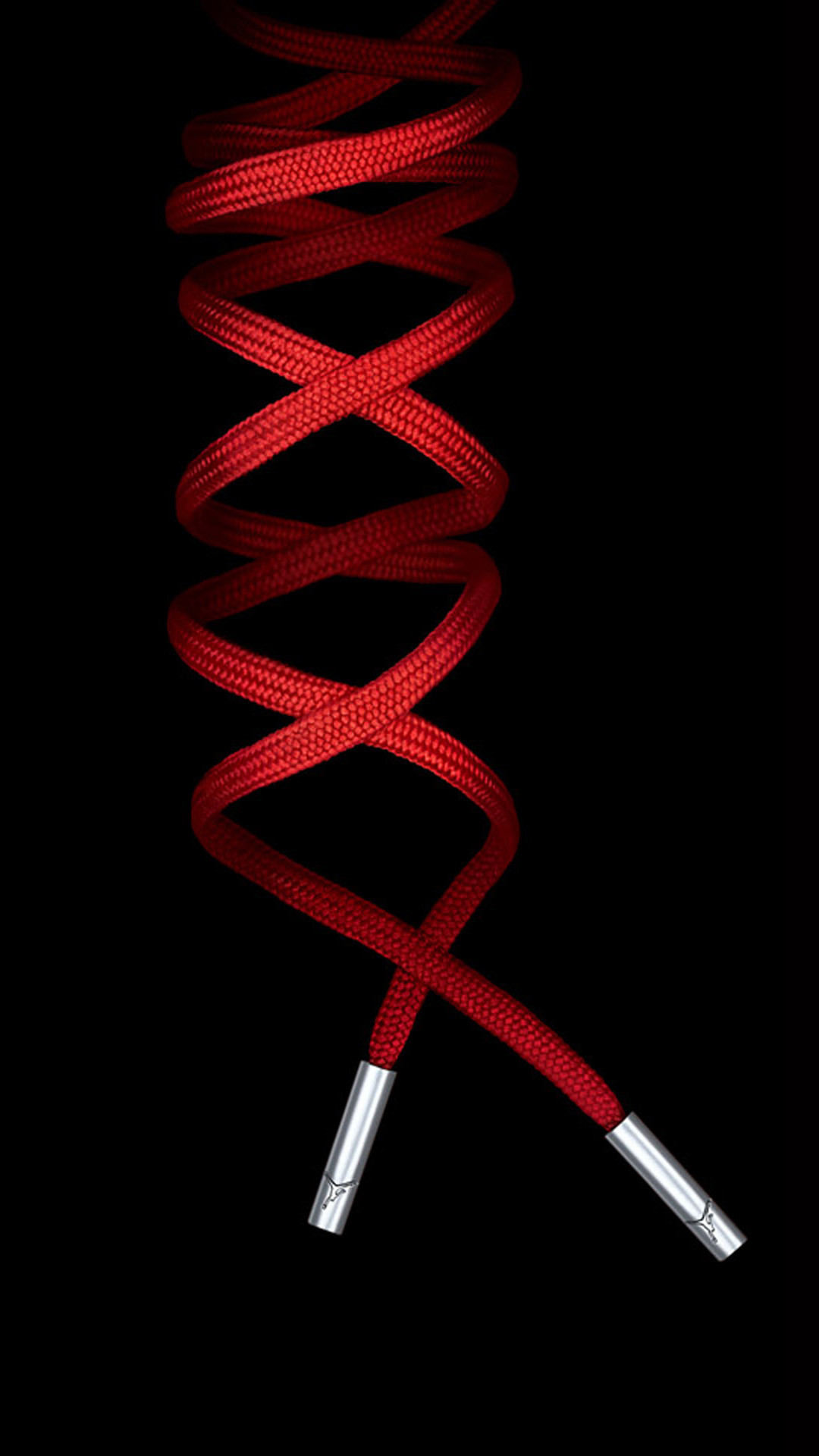 Lacci, Rosso, Sfondo nero, Minimalismo, schermata di blocco iPhone 4K