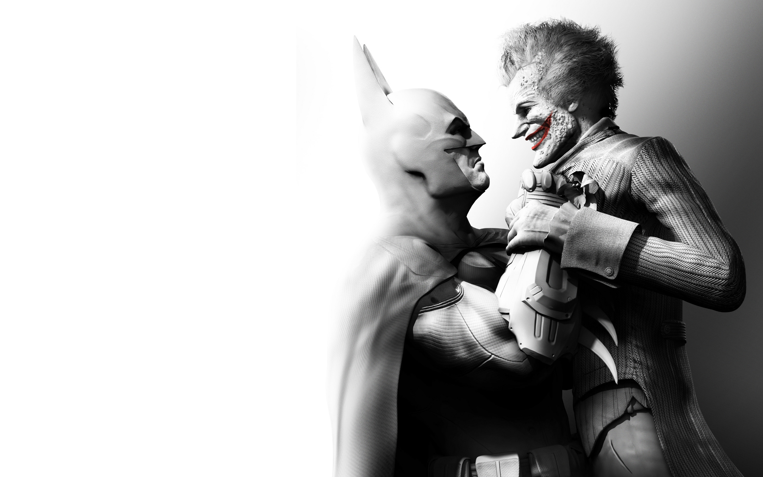 Joker, Batman, Batman: Arkham City, Bianco e nero, 2K, sfondo per PC e portatile