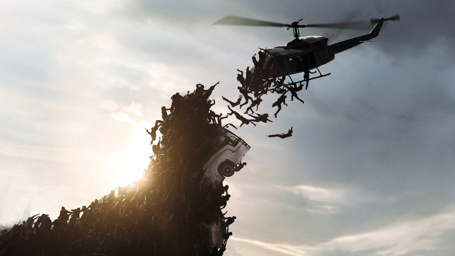 World War Z, Zombie, Elicottero, Muro, Full HD, sfondo per PC e portatile