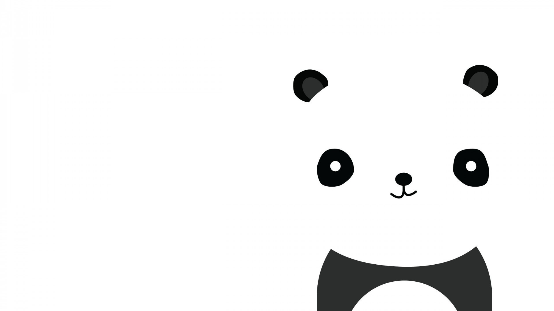 Panda, Minimalista, Bianco, Kawaii, Full HD, sfondo per portatile