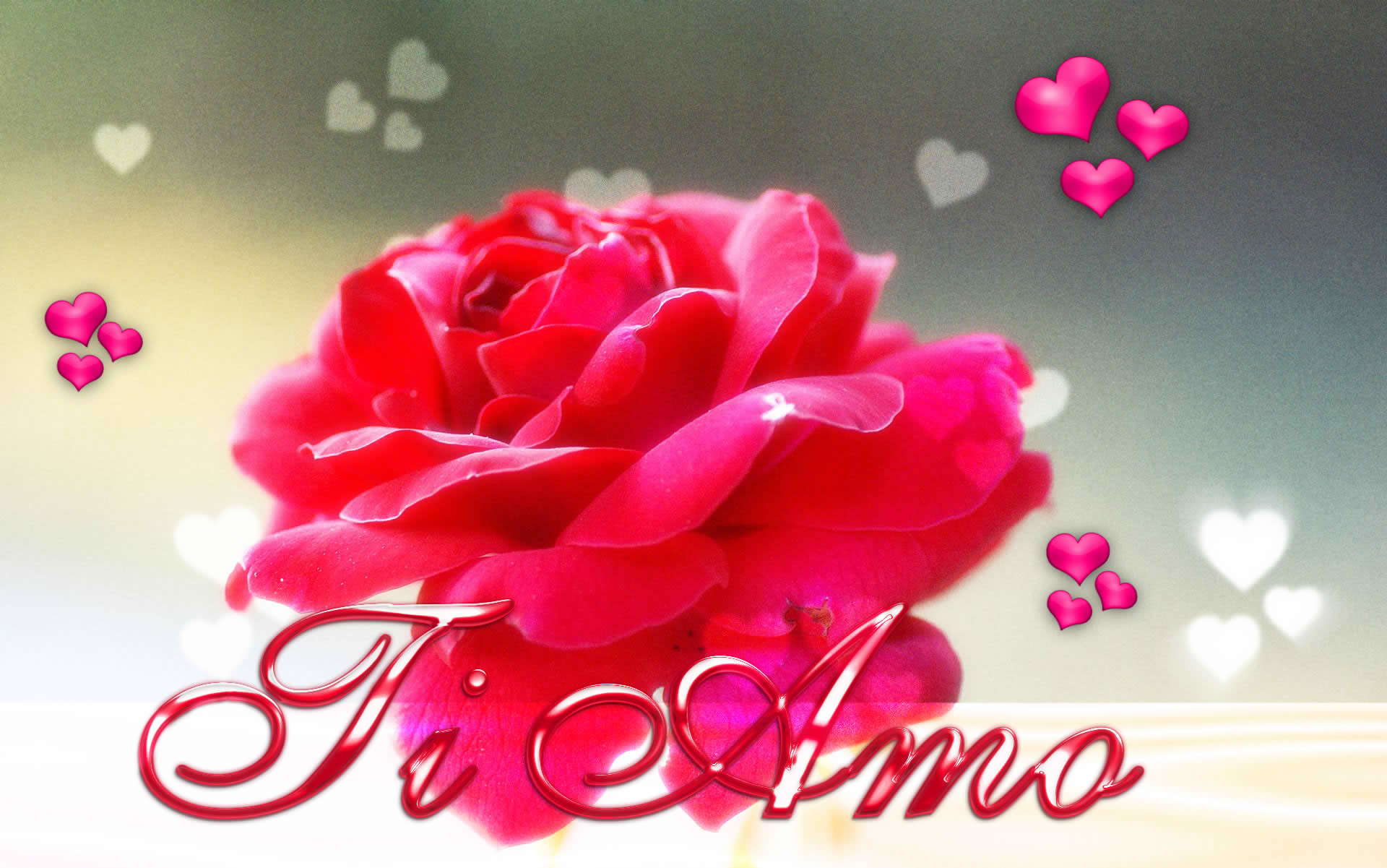 Ti Amo, Rosa rossa, Cuori, 1920x1201, sfondo MacBook Pro
