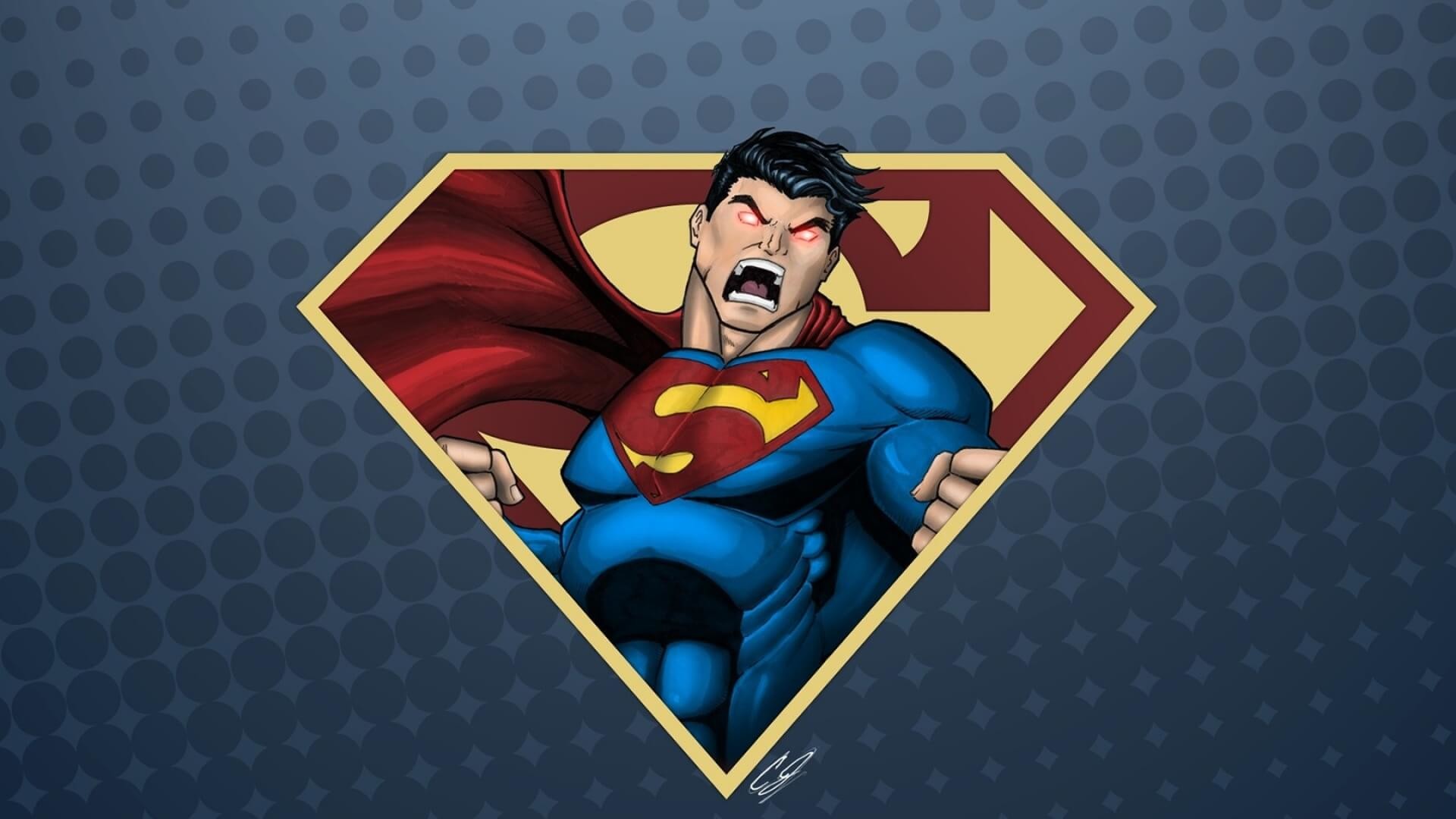 Superman, Logo di Superman, Fumetto, Urlo, Pop art, Full HD, sfondo desktop