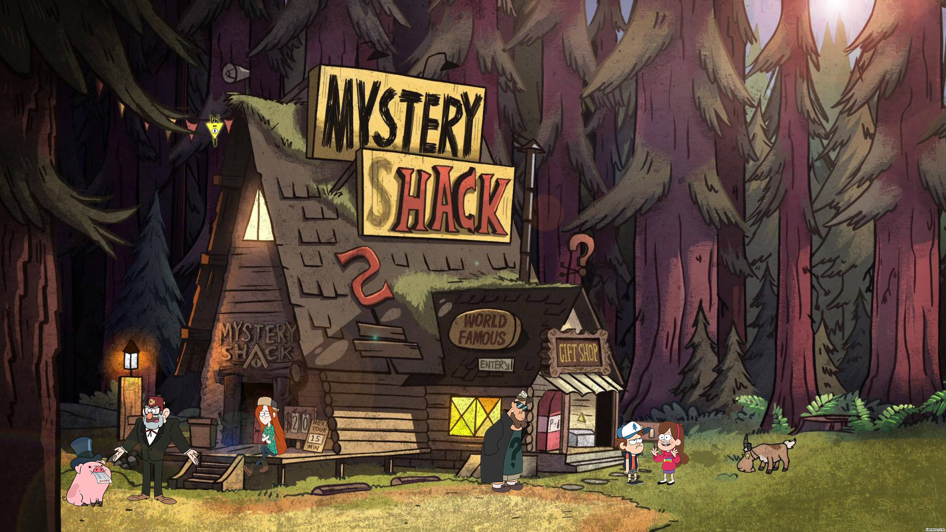 Mystery Shack, Gravity Falls, Dipper Pines, Mabel Pines, Stan Pines, sfondo 16:9 Full HD