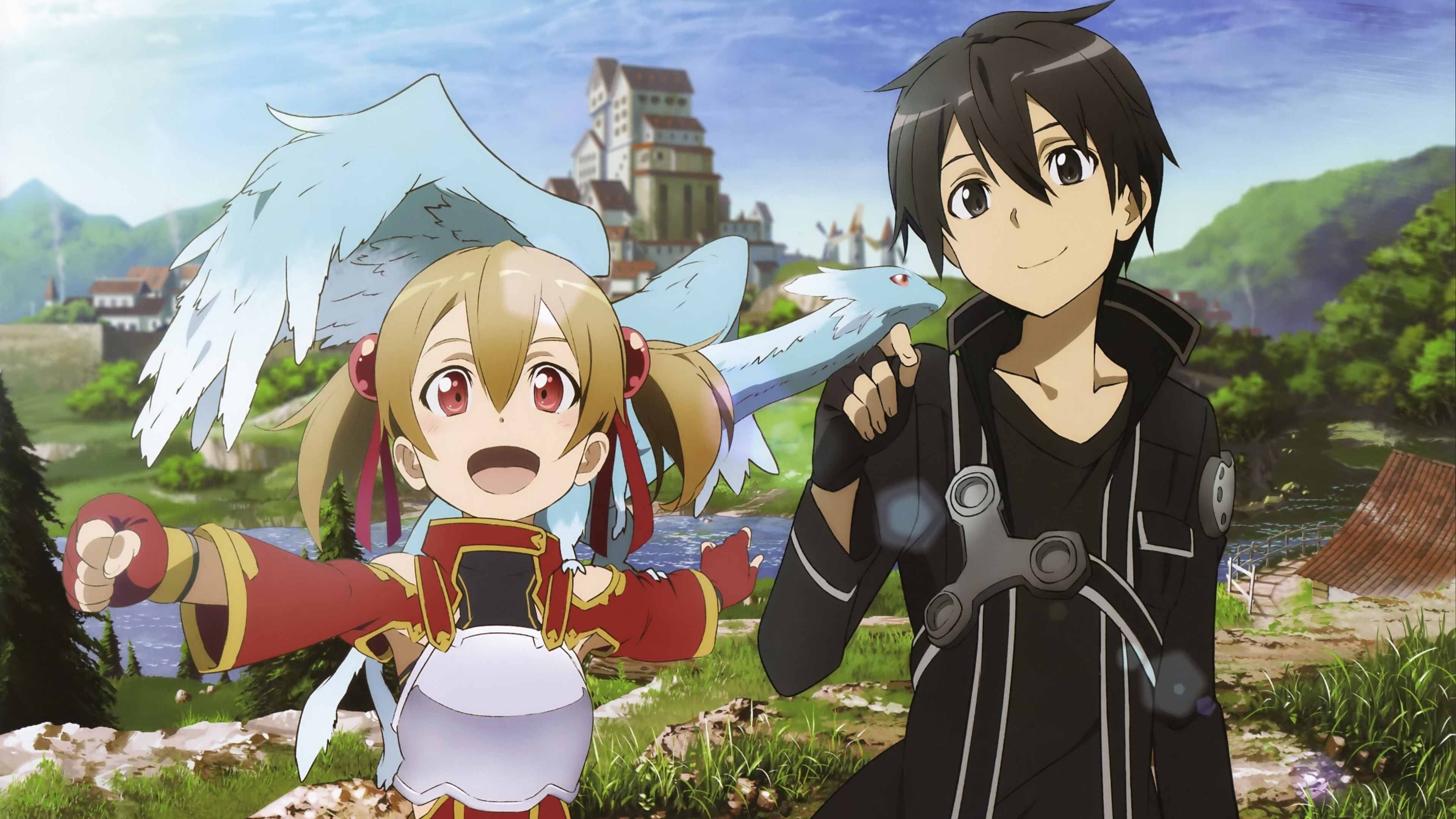 Silica, Kirito, Pina, Sword Art Online, Paesaggio, 4K 2160p, sfondo desktop