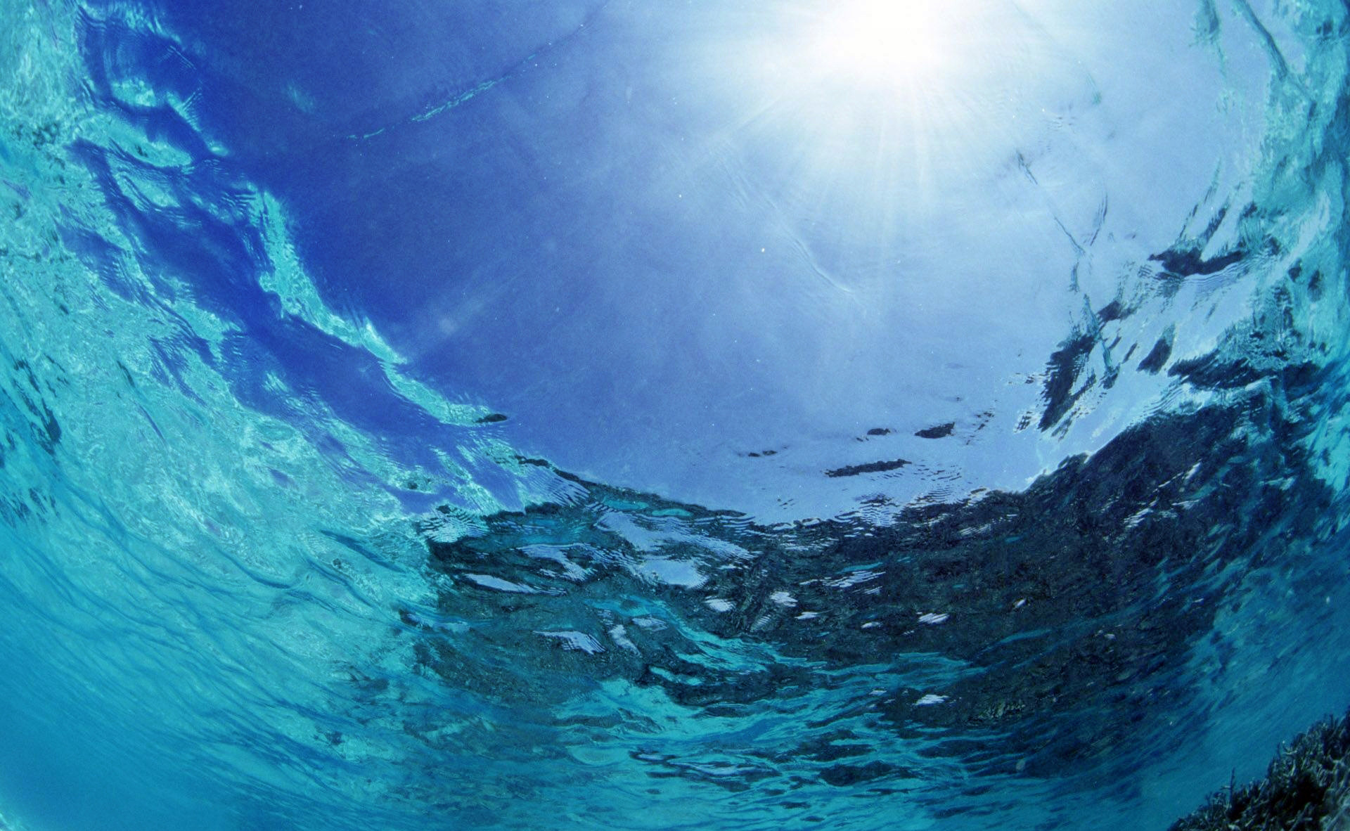 Onda, Superficie dell'acqua, Sole, Blu, Full HD, wallpaper per PC
