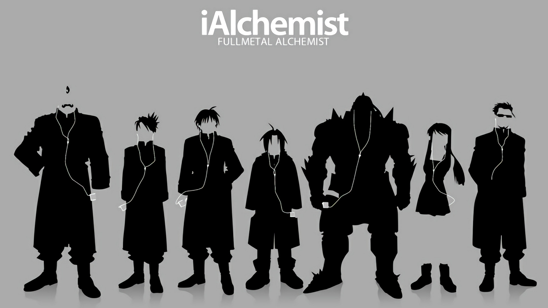 iAlchemist, Fullmetal Alchemist, Silhouette, Parodia iPod, Full HD 1080p, sfondo desktop
