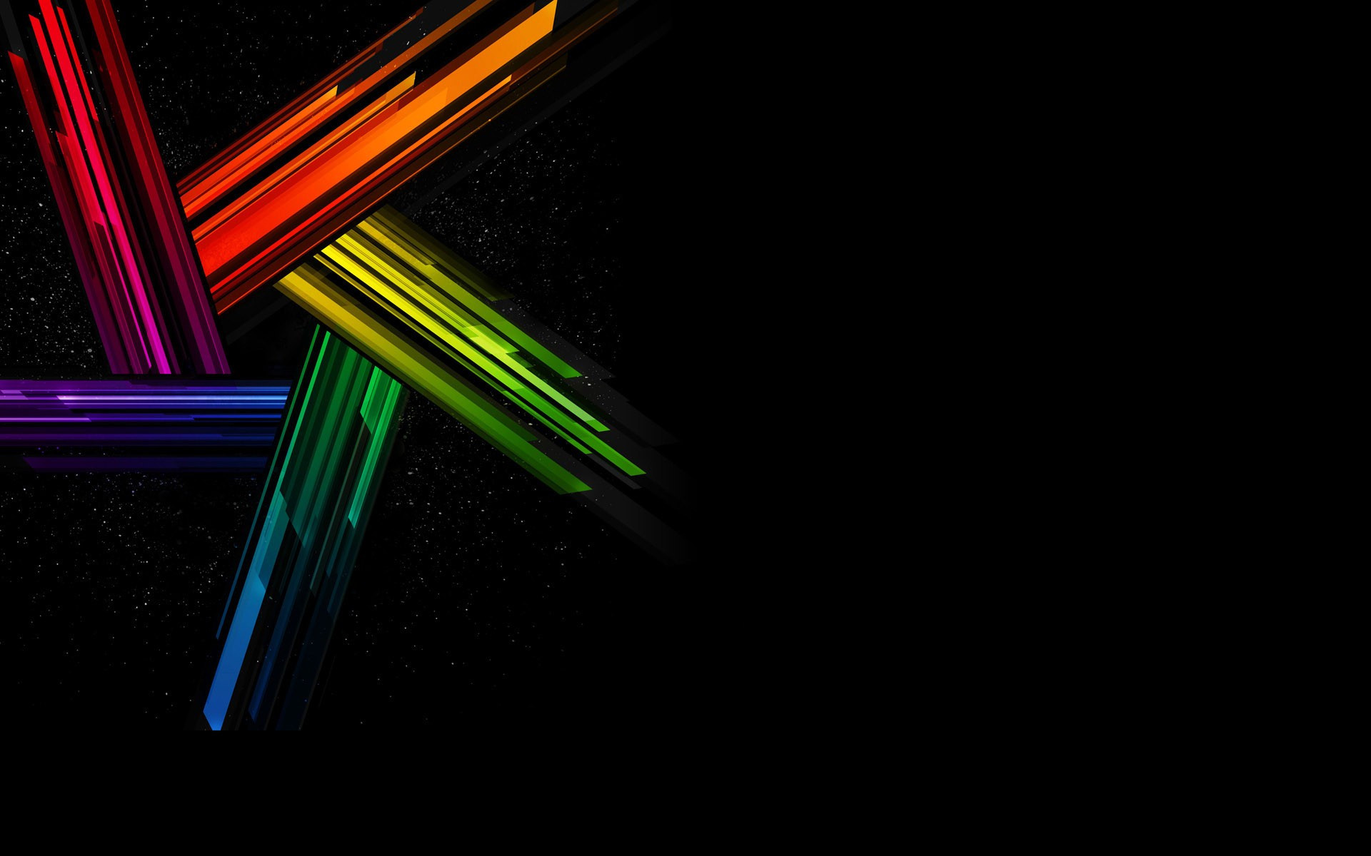 Linee arcobaleno, Stella, Sfondo nero, 1920x1200, wallpaper desktop