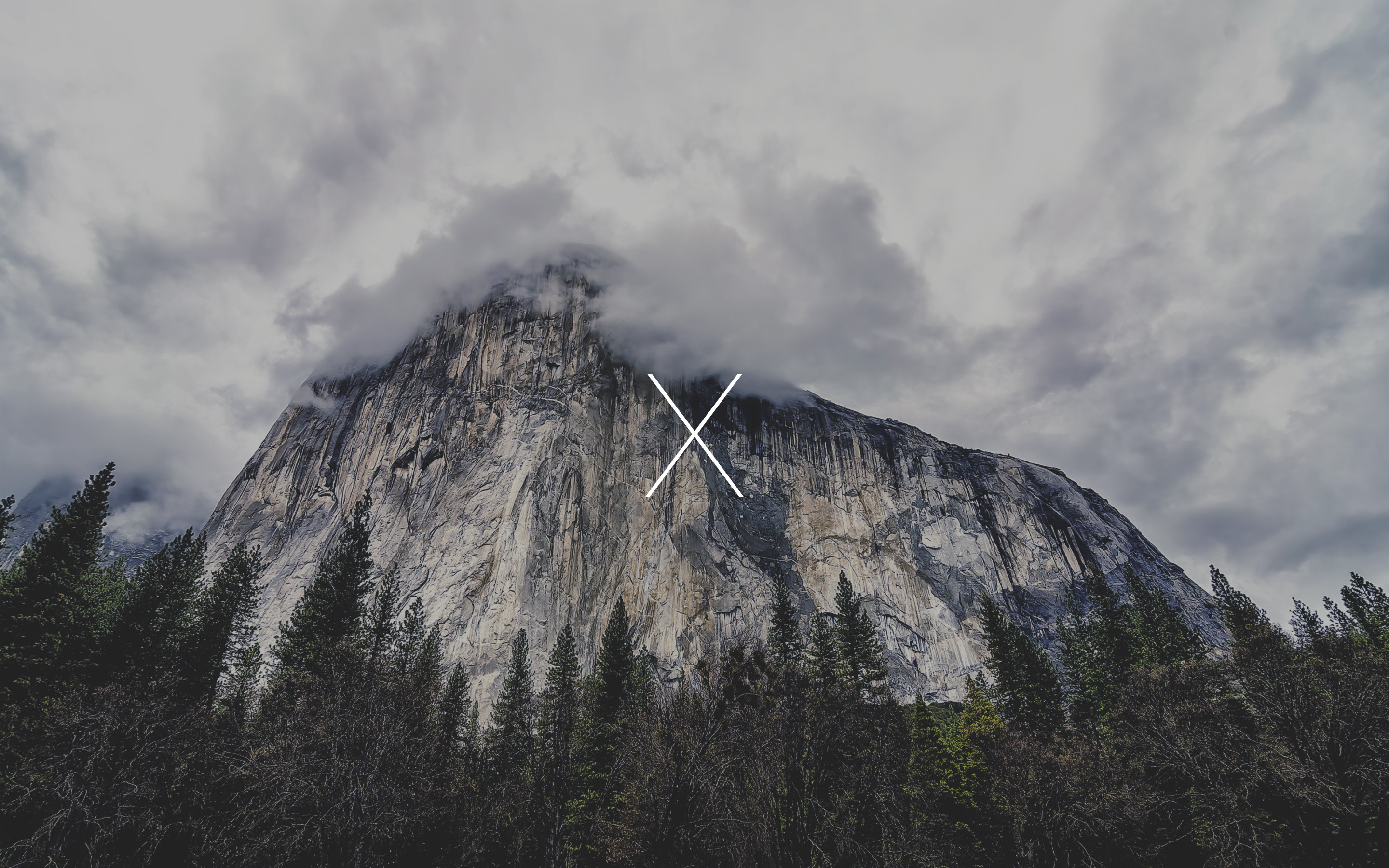 OS X Yosemite, El Capitan, Montagna, Nuvole, Foresta, 2K, wallpaper Mac