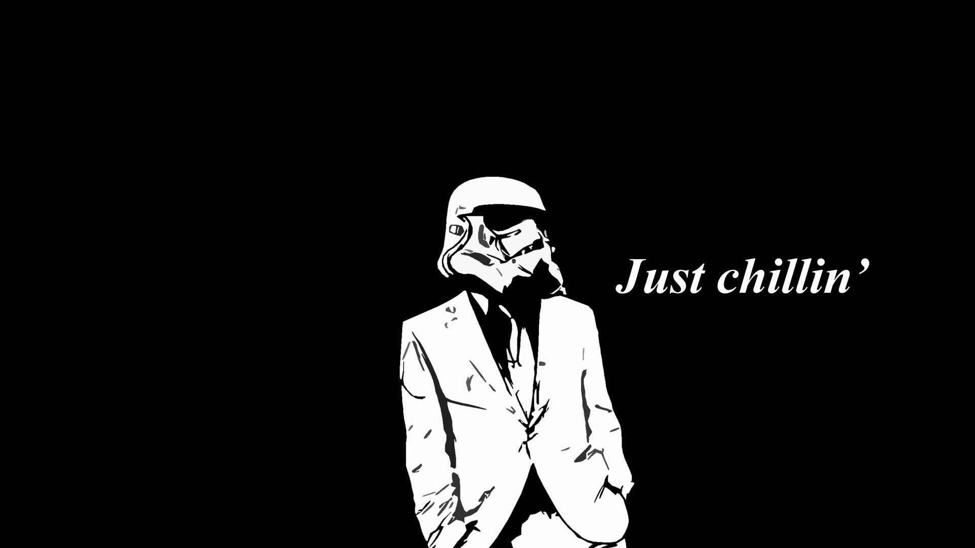 Stormtrooper, Star Wars, Just chillin', Completo, Umorismo, Full HD, sfondo Windows 11