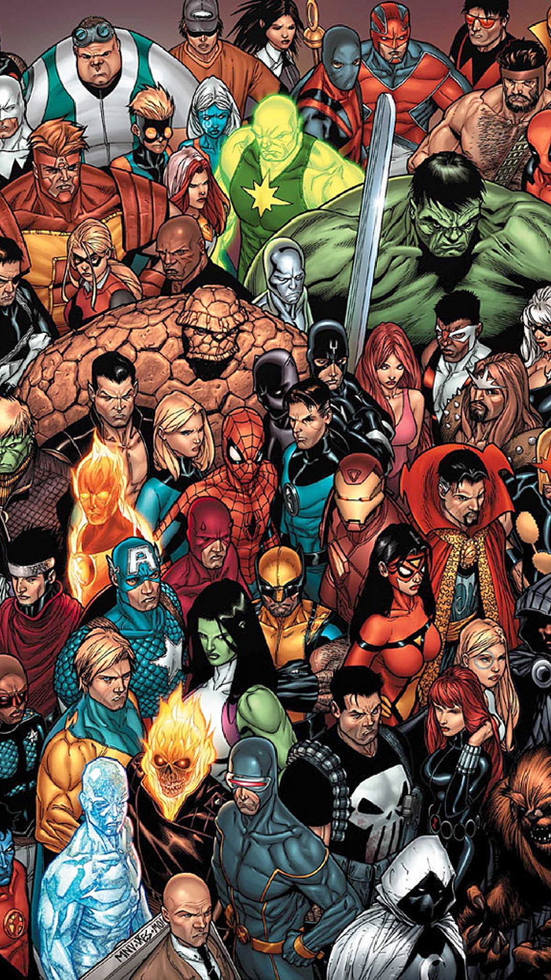 Marvel Comics, Hulk, La Cosa, Ghost Rider, Supereroi, 1080x1920, schermata di blocco iPhone