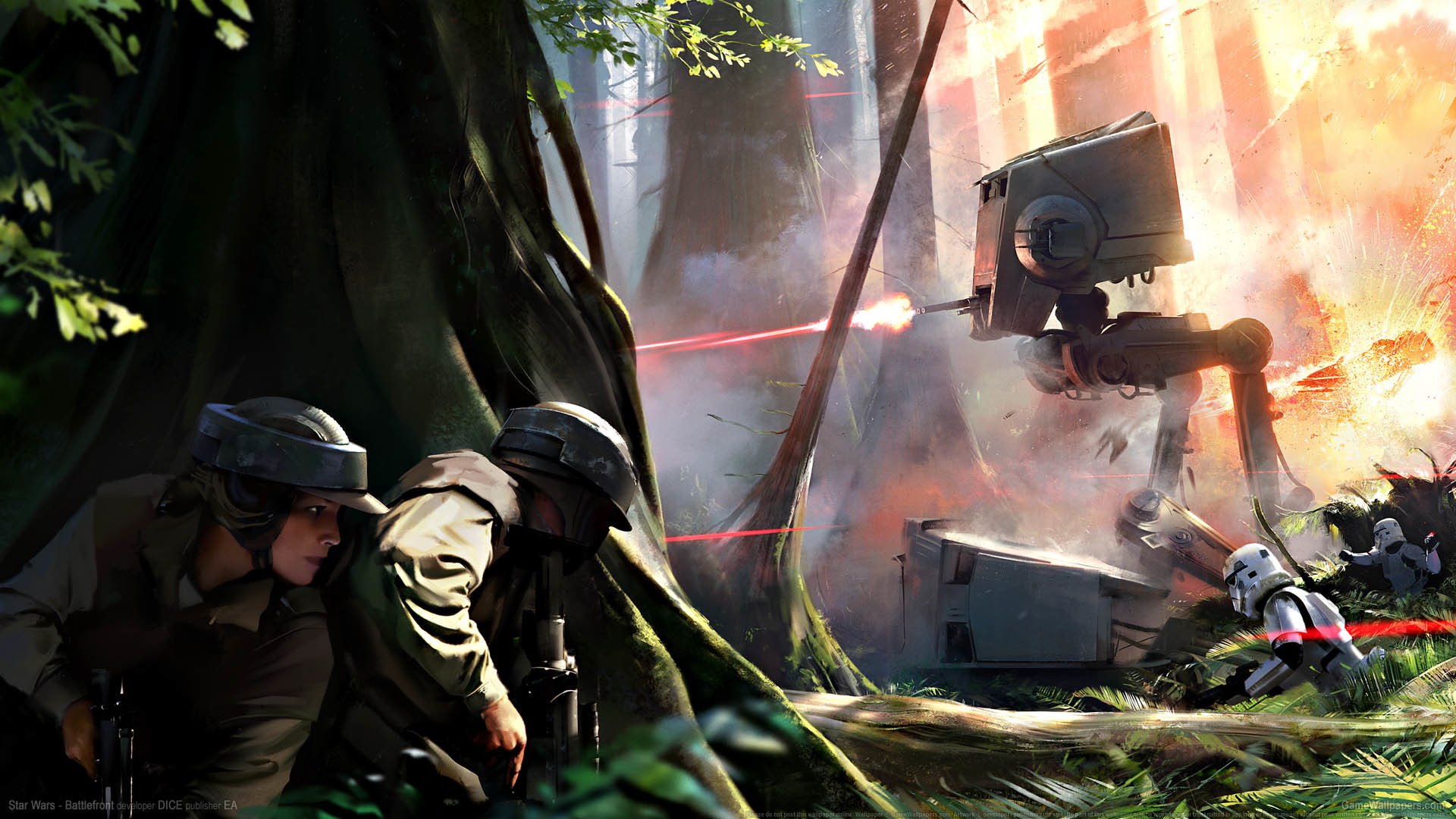 Star Wars Battlefront, AT-ST, Endor, Ribelli, Full HD, wallpaper per PC