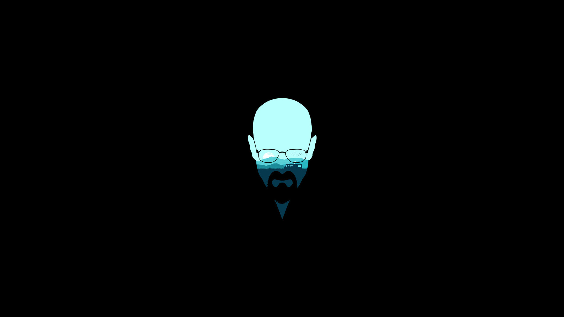 Heisenberg, Breaking Bad, Minimalista, Sfondo nero, Full HD, wallpaper per portatile