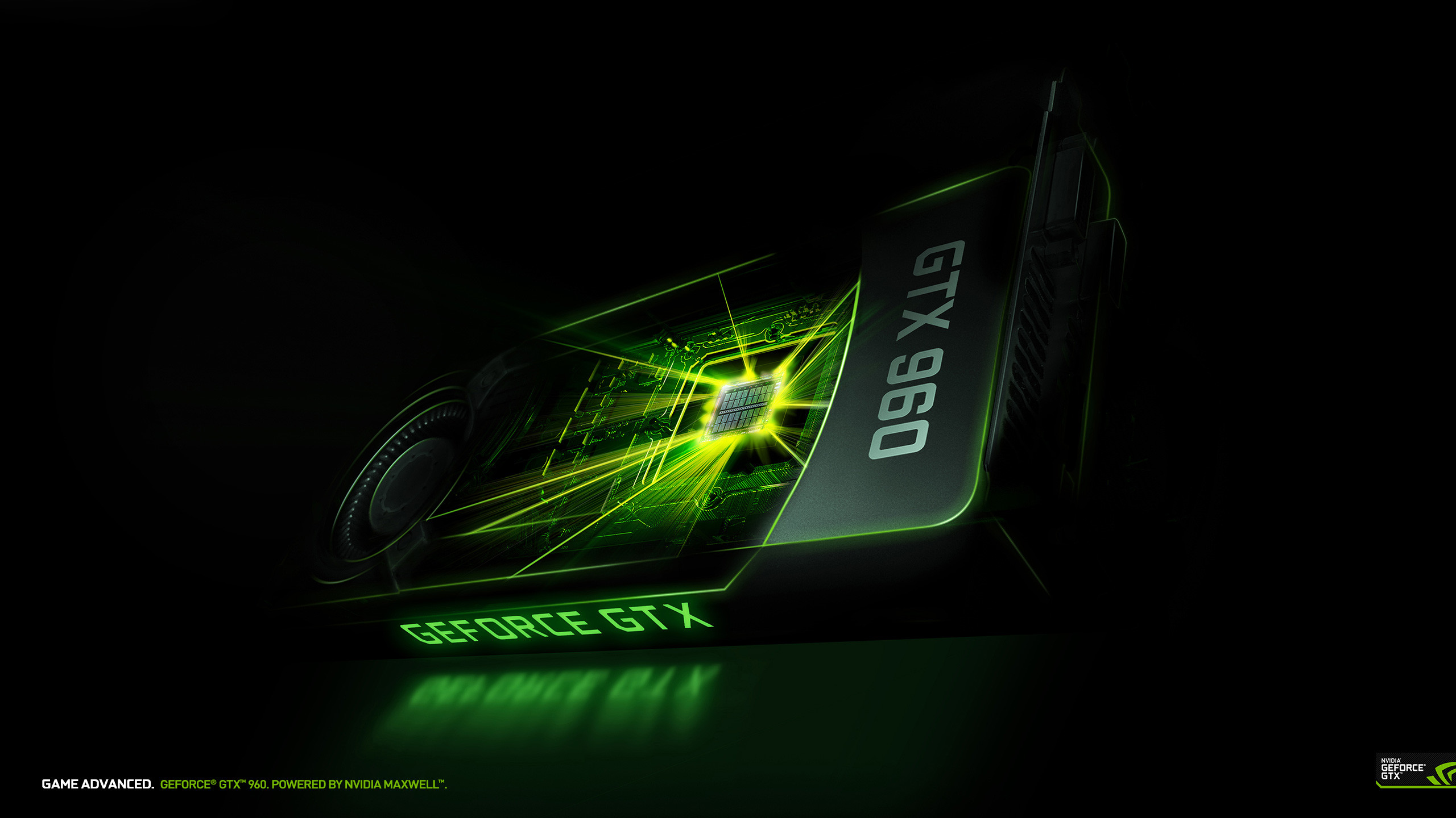 Nvidia GeForce GTX 980, Scheda grafica, Sfondo nero, Verde, 2K, wallpaper desktop