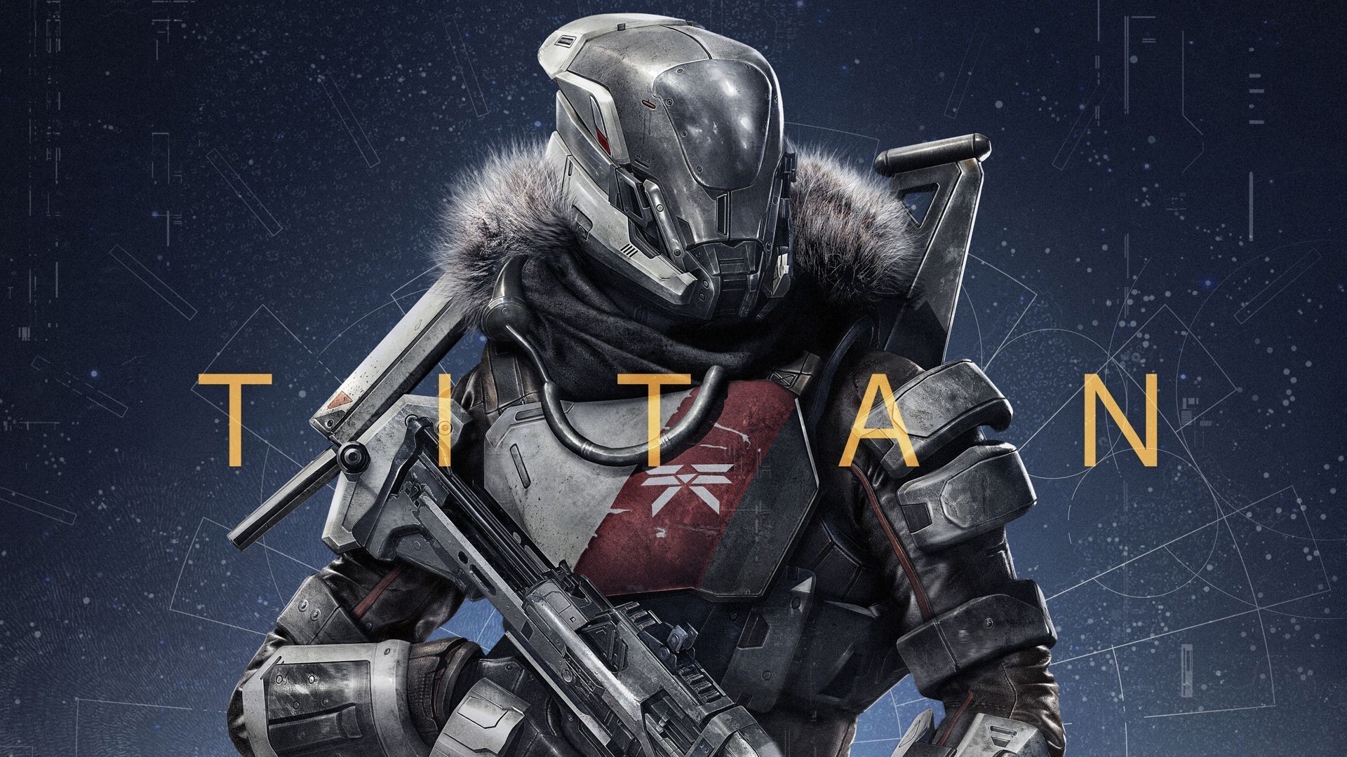 Destiny, Titano, Armatura, Fucile, Scritta, 1920x1080, wallpaper desktop