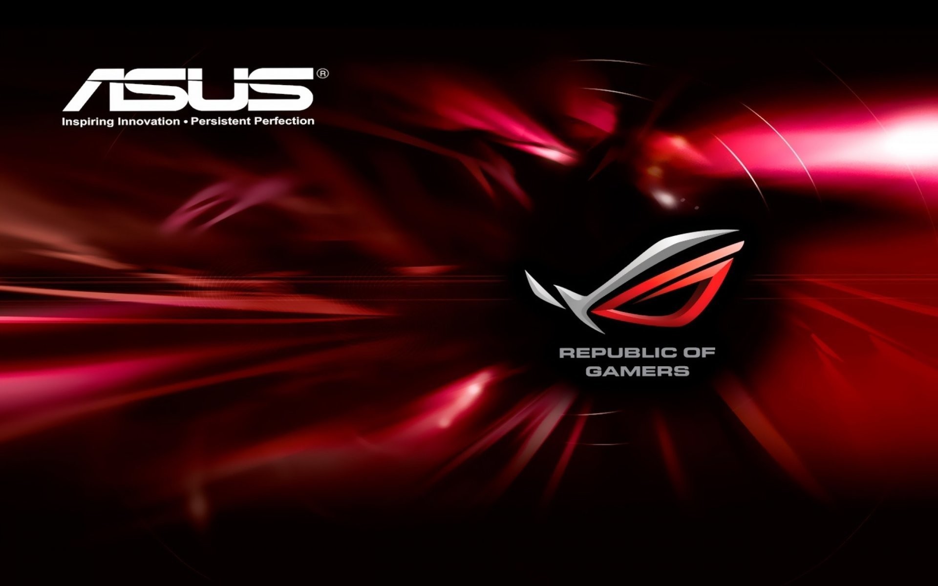 Asus ROG, Asus, Logo, Scie rosse, Full HD, sfondo desktop