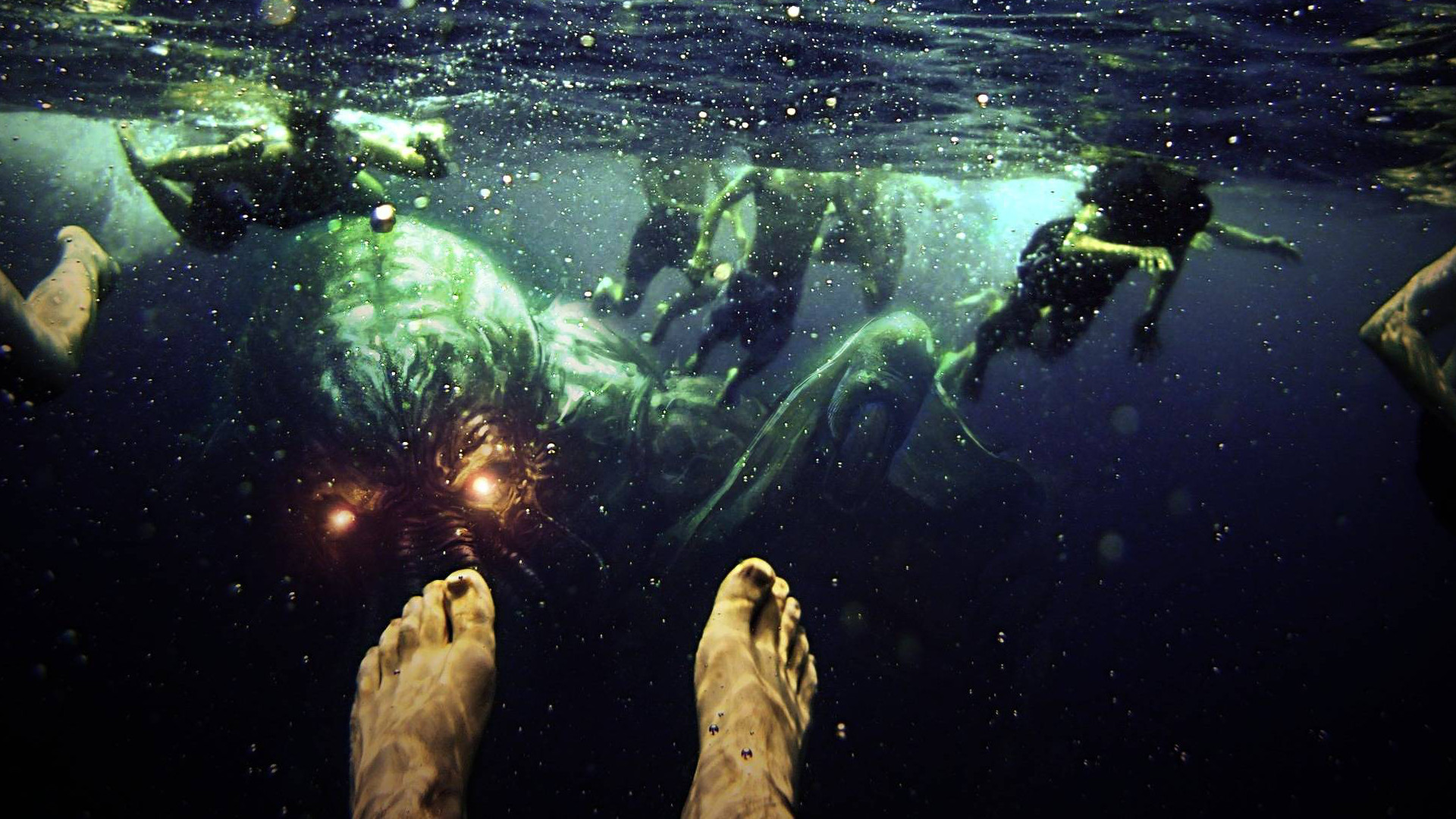 Abisso, Sott'acqua, Creature, Piedi, 1920x1080, wallpaper desktop